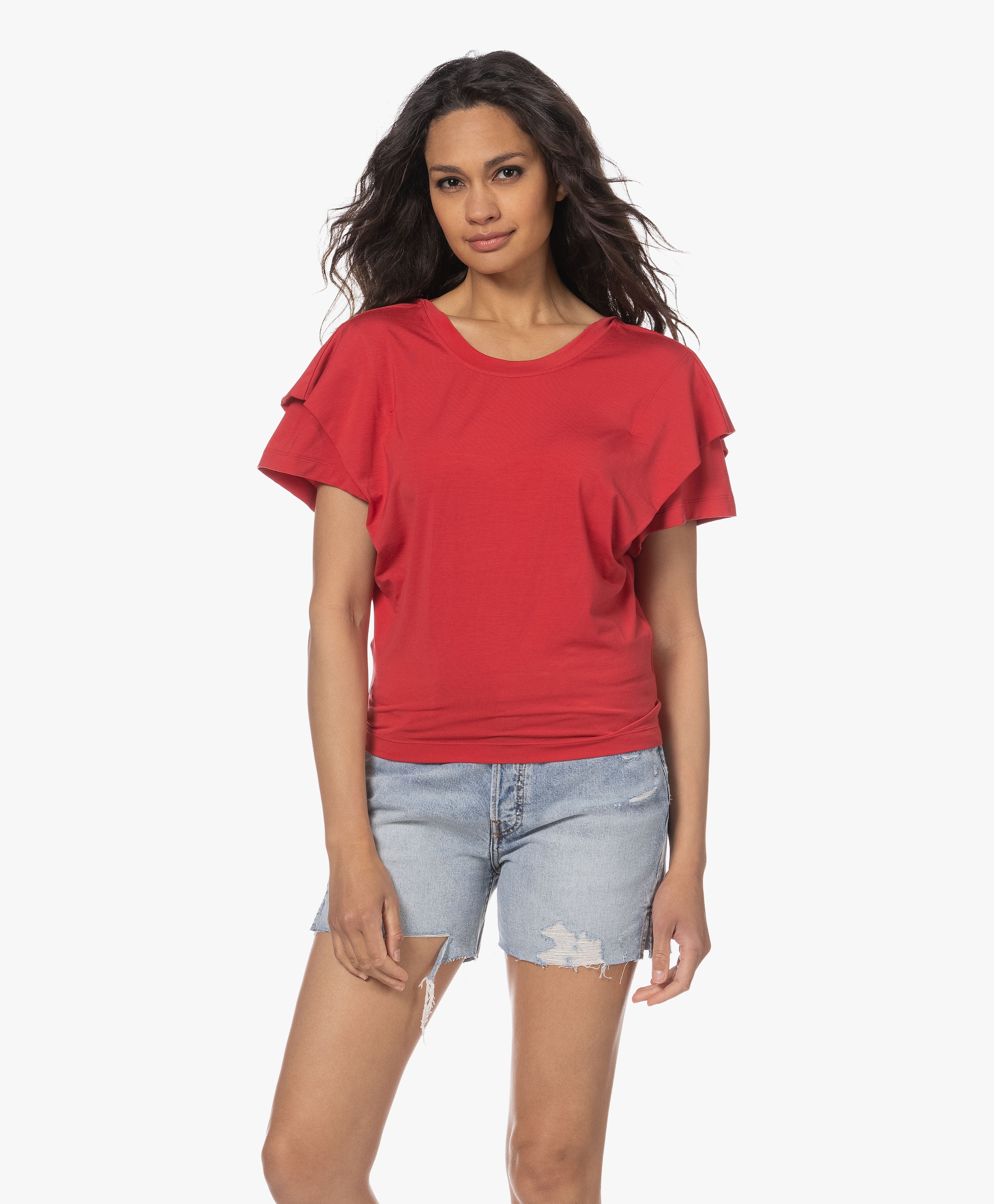 Hevata Lyocell-Zijde T-shirt met Lage Rug