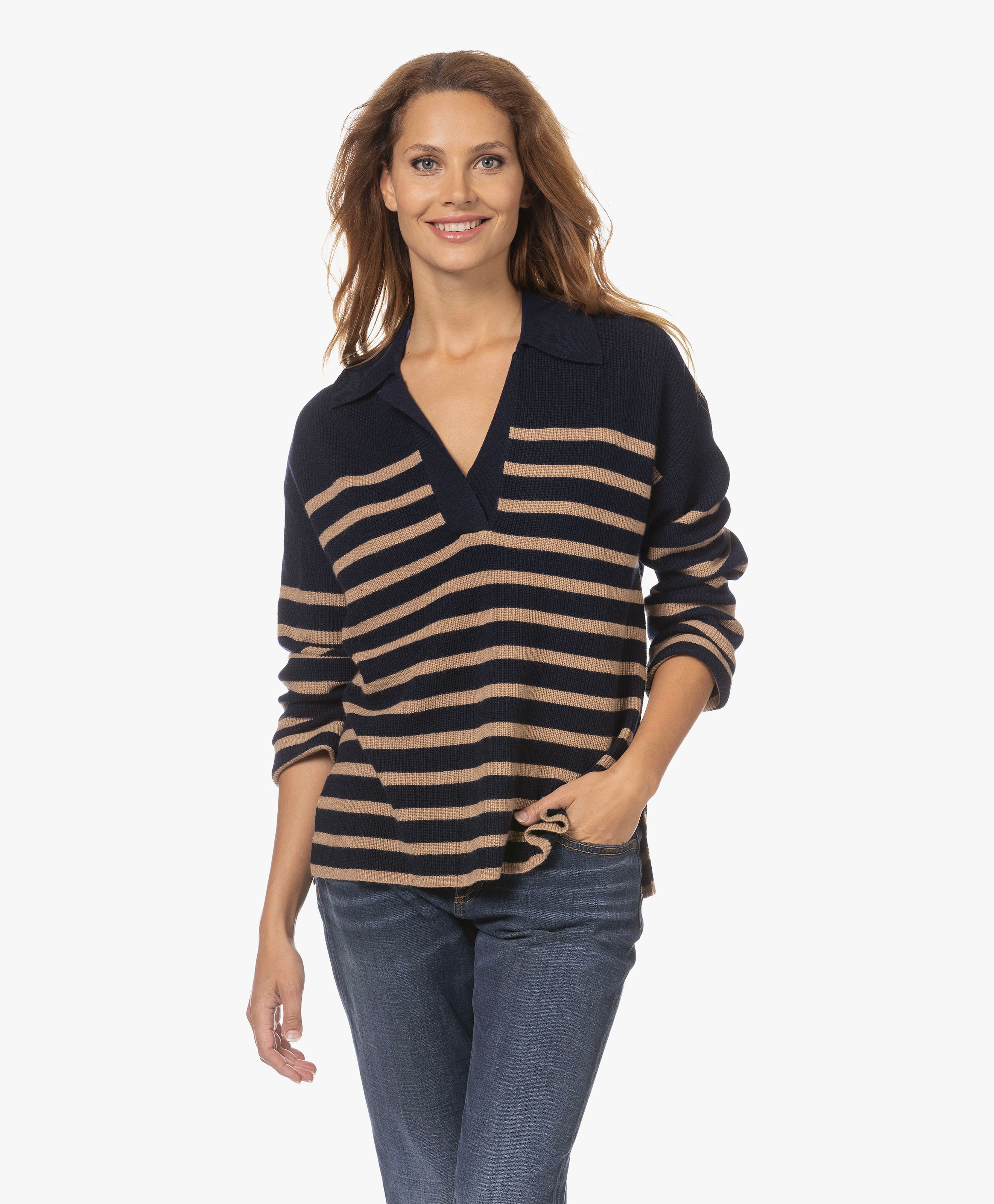 Harris Striped Polo Sweater
