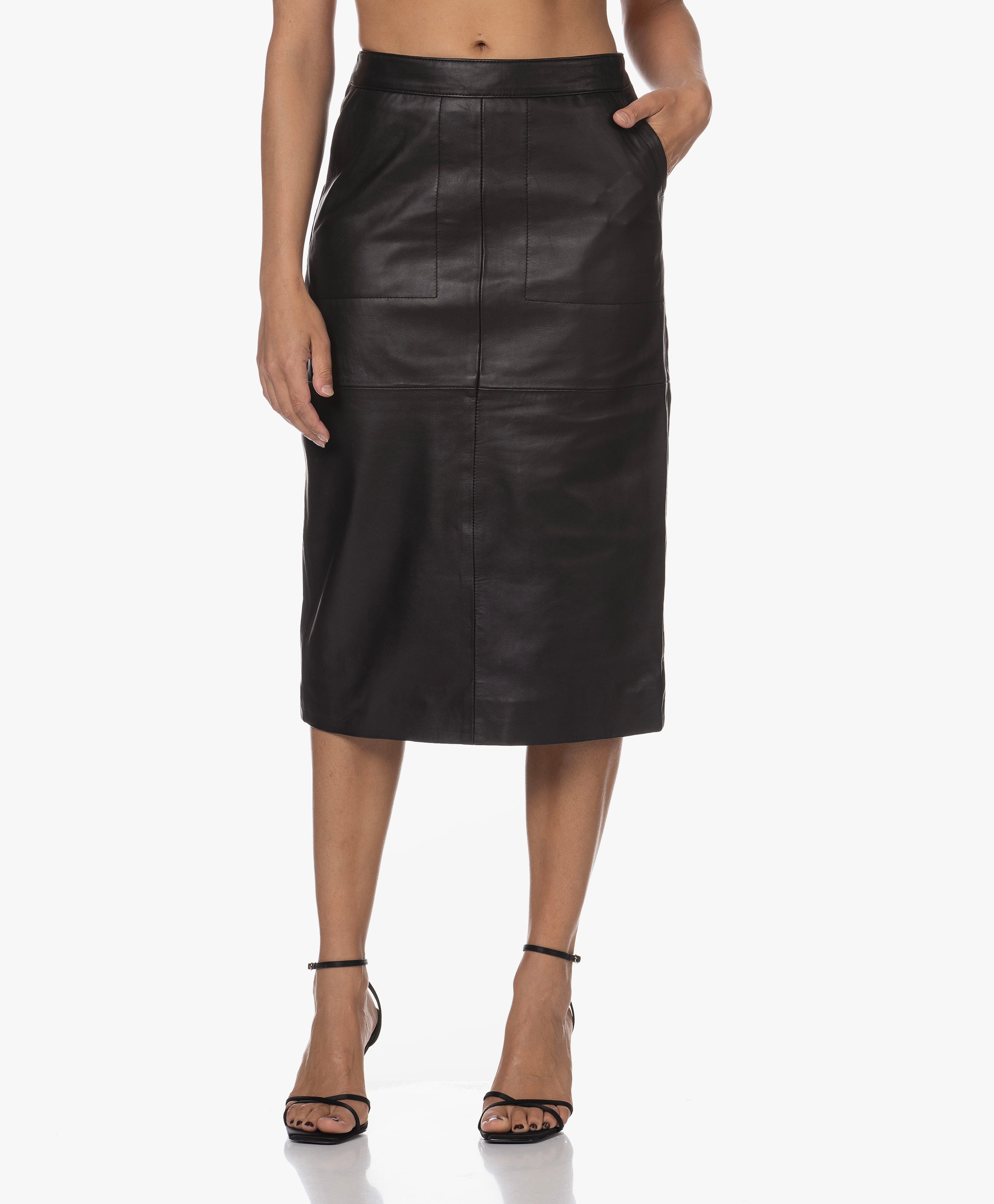 Frenkie Leather Pencil Skirt