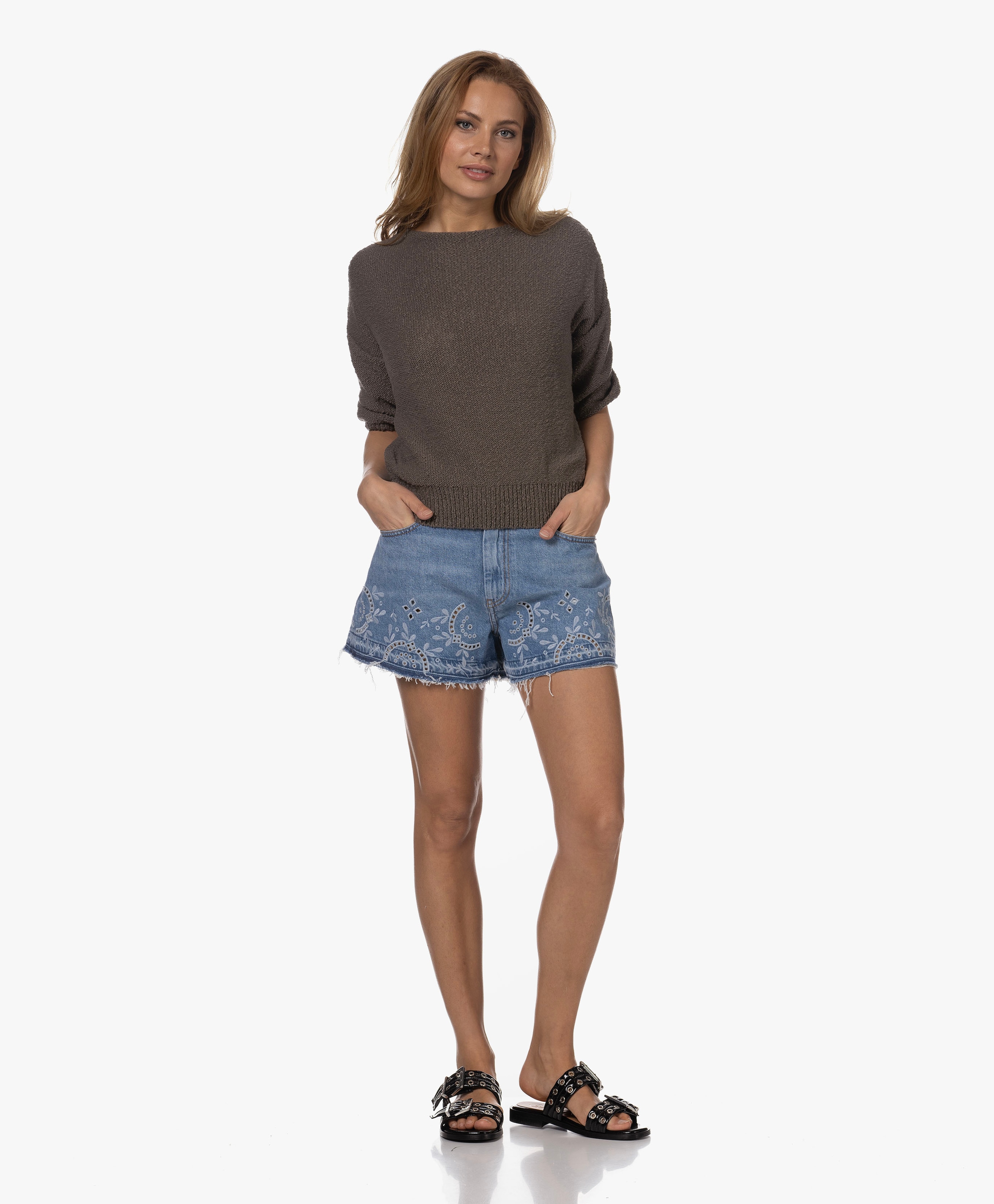 Broderie Anglaise Denim Short
