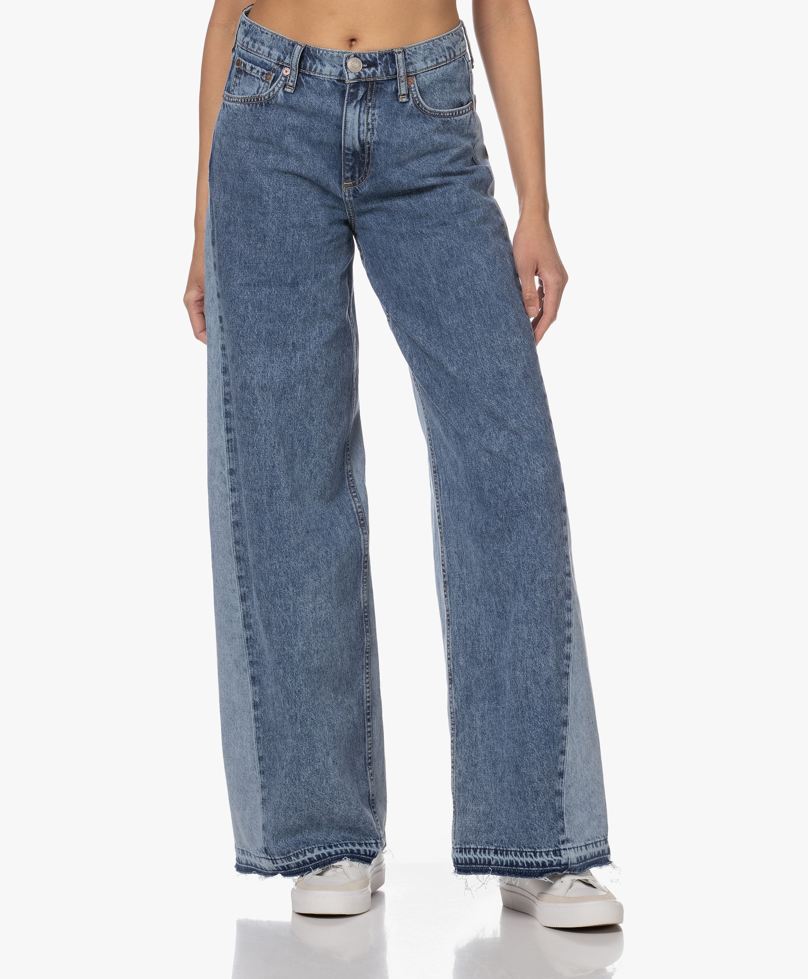 Sofie Two-Tone Wide Leg Jeans