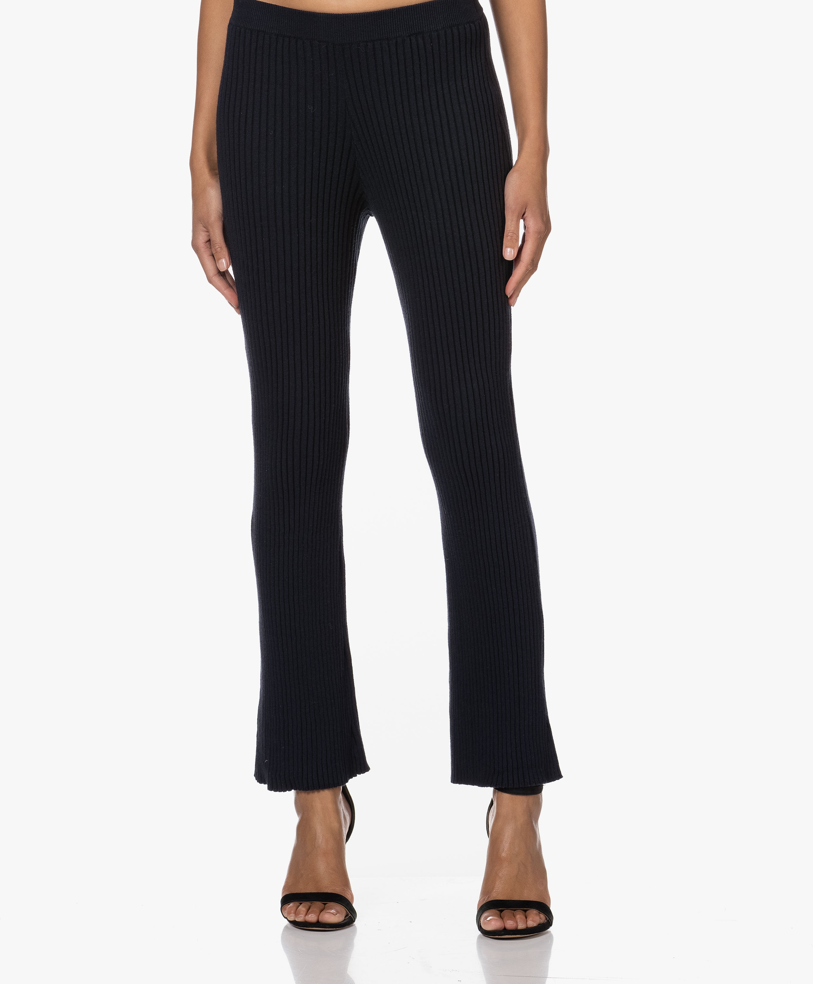 Gemma Ribgebreide Katoen-Cashmere Broek