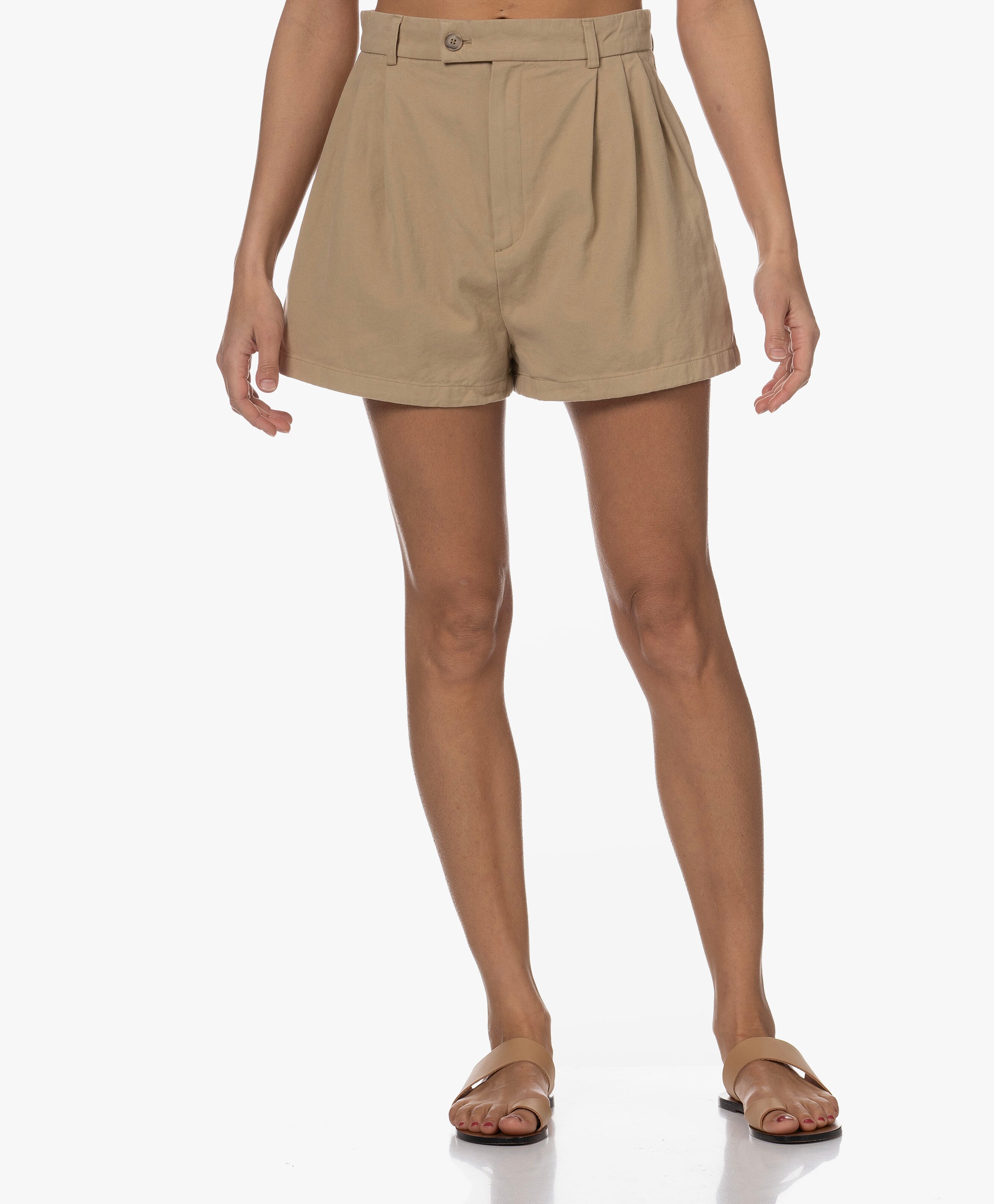 High Waisted Geplooide Short