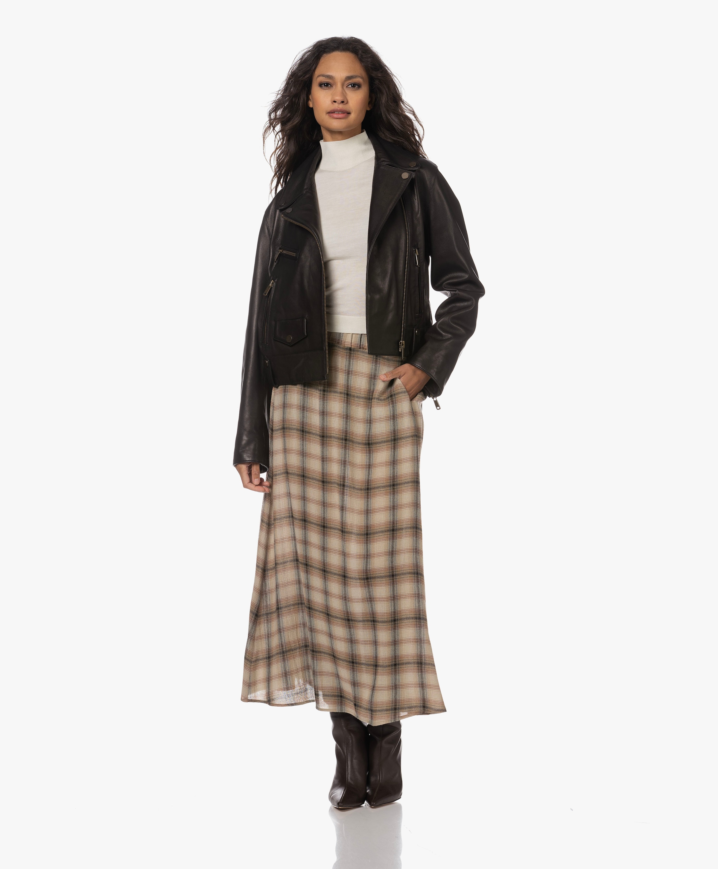 Jabo Checkered Maxi Skirt | DIEGA | PB.nl