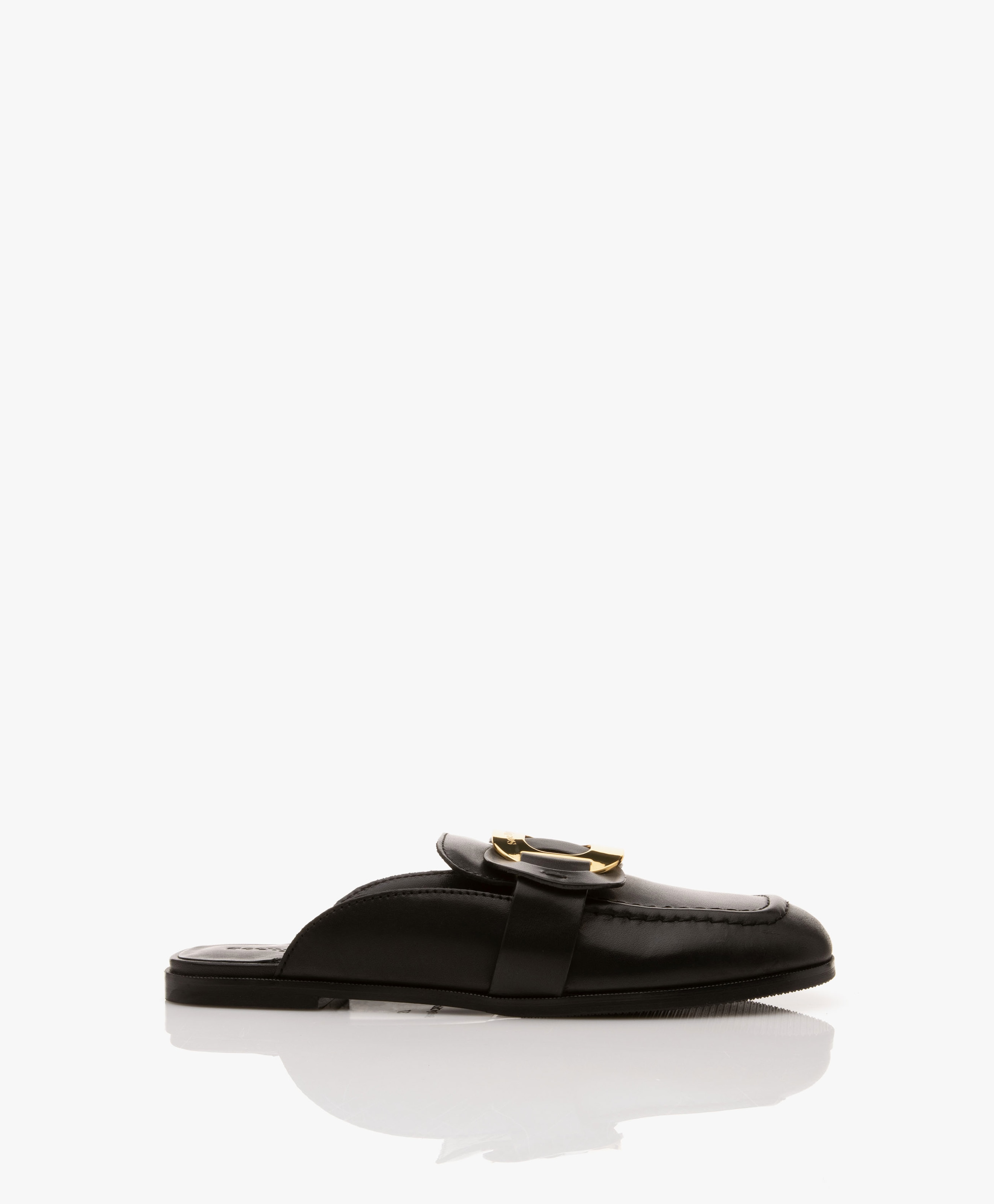 Chany Leather Loafer Mules