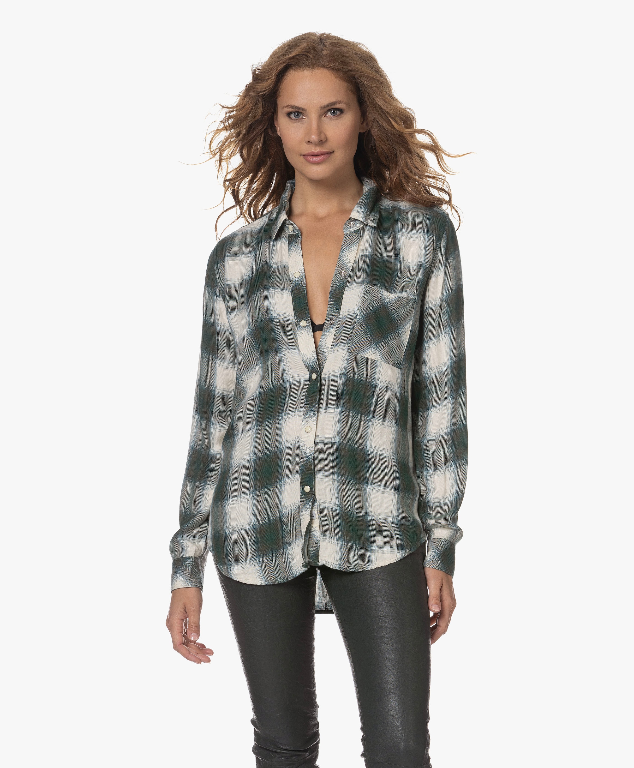 Hunter Checkered Viscose Blouse