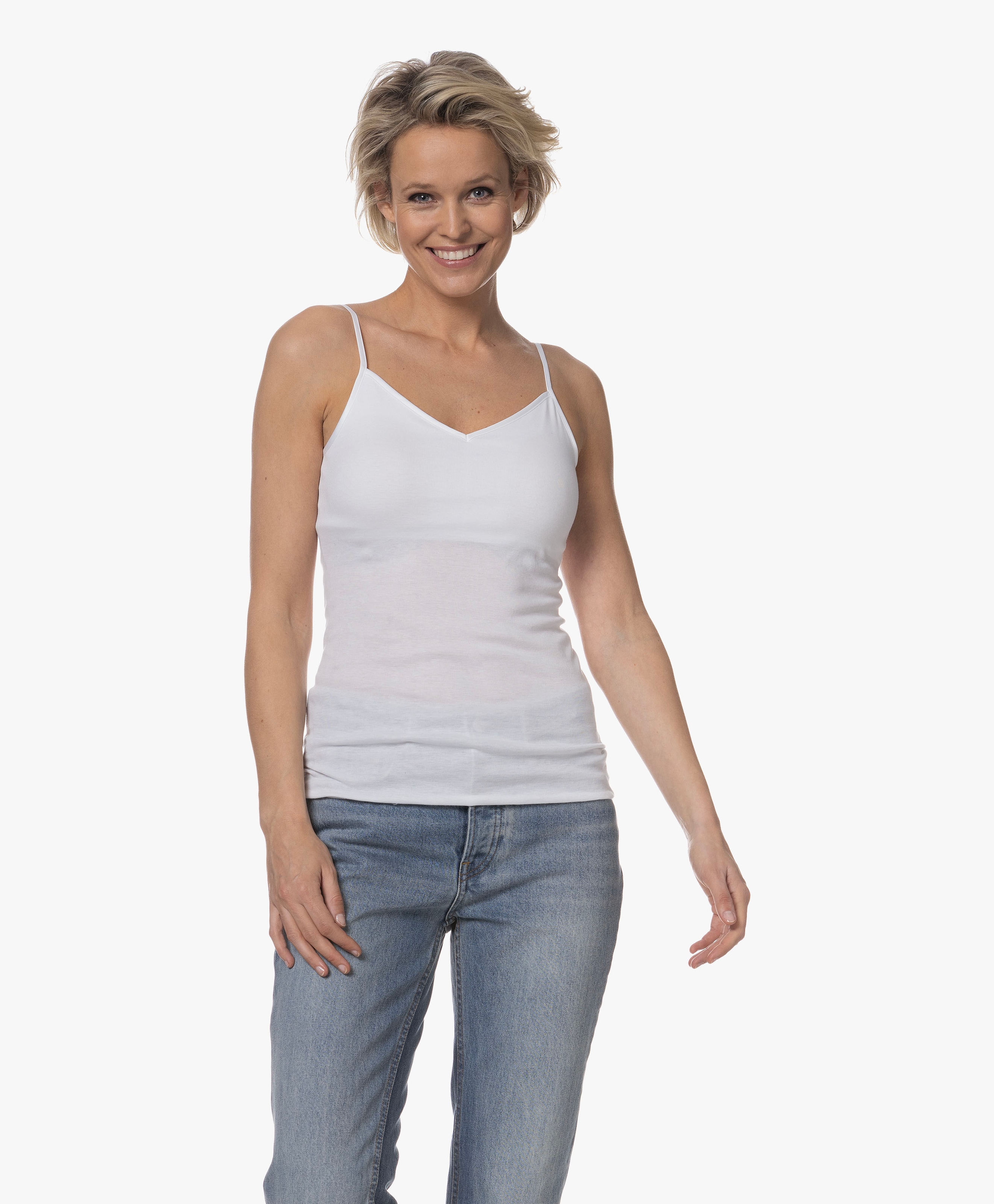Padded Katoenen Spaghetti Top