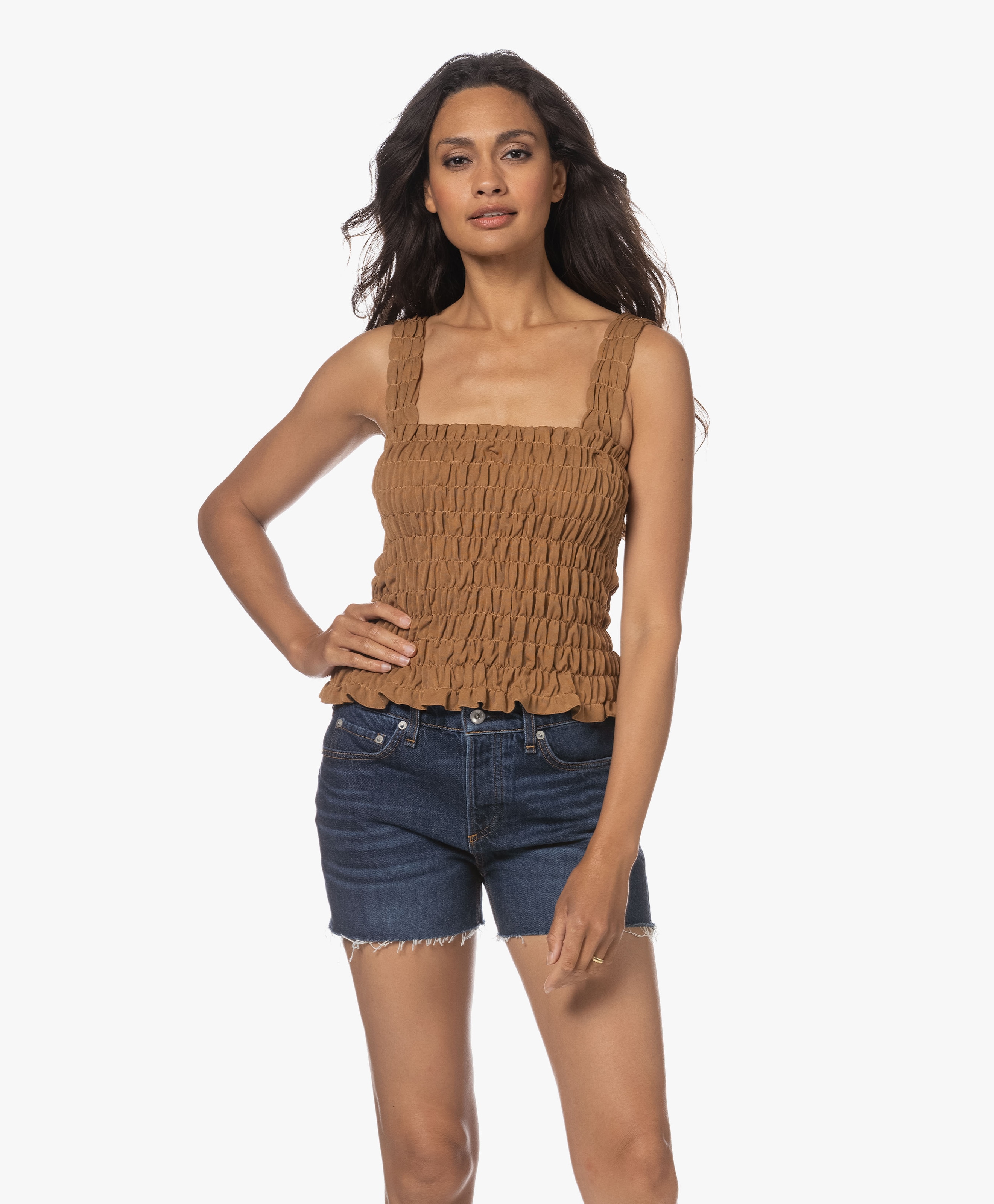Elnaz Gesmokte Top