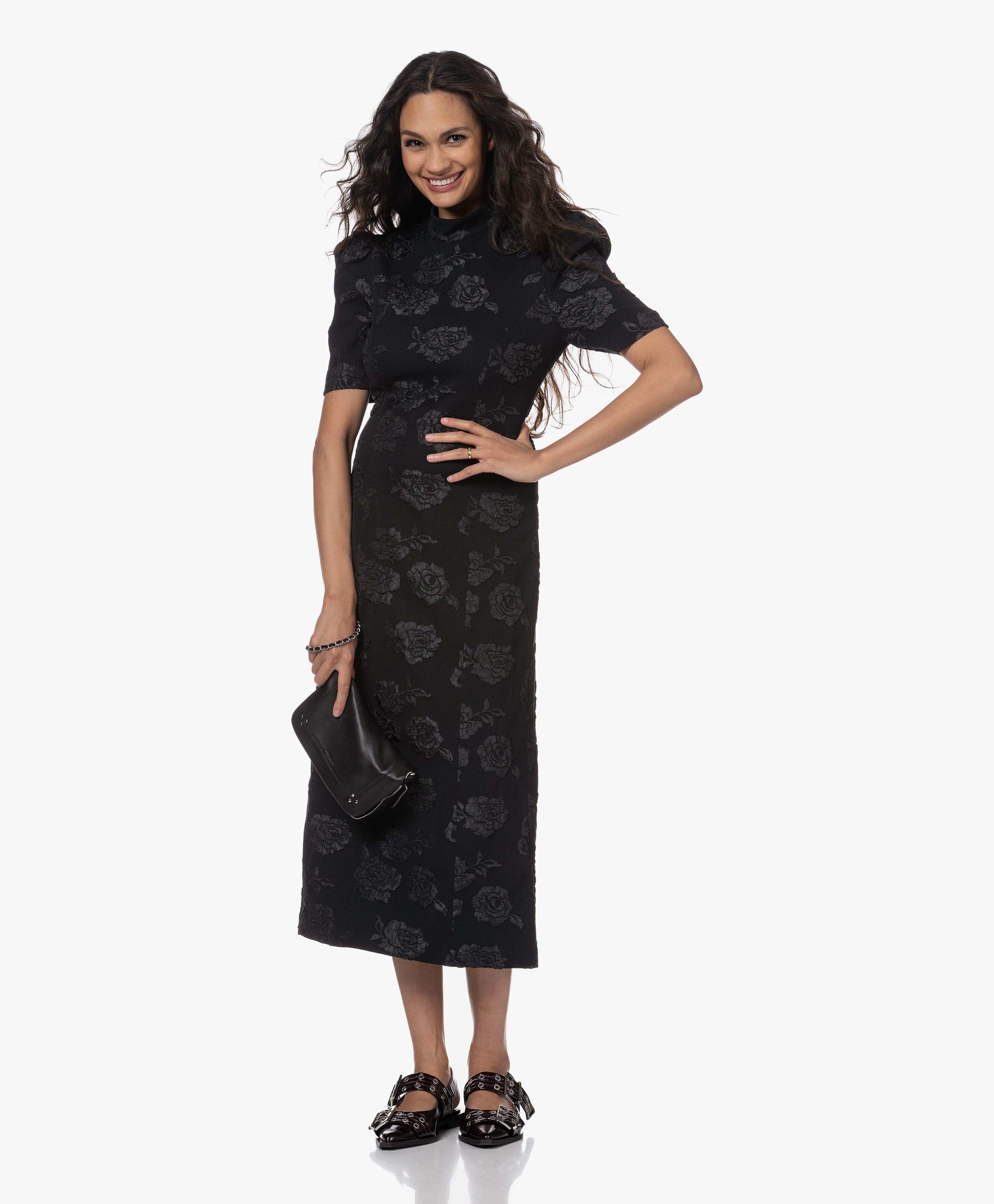 関税込【Rotate】Jacquard midi dress Jacquard Midi Dress | Rotate | PB.nl