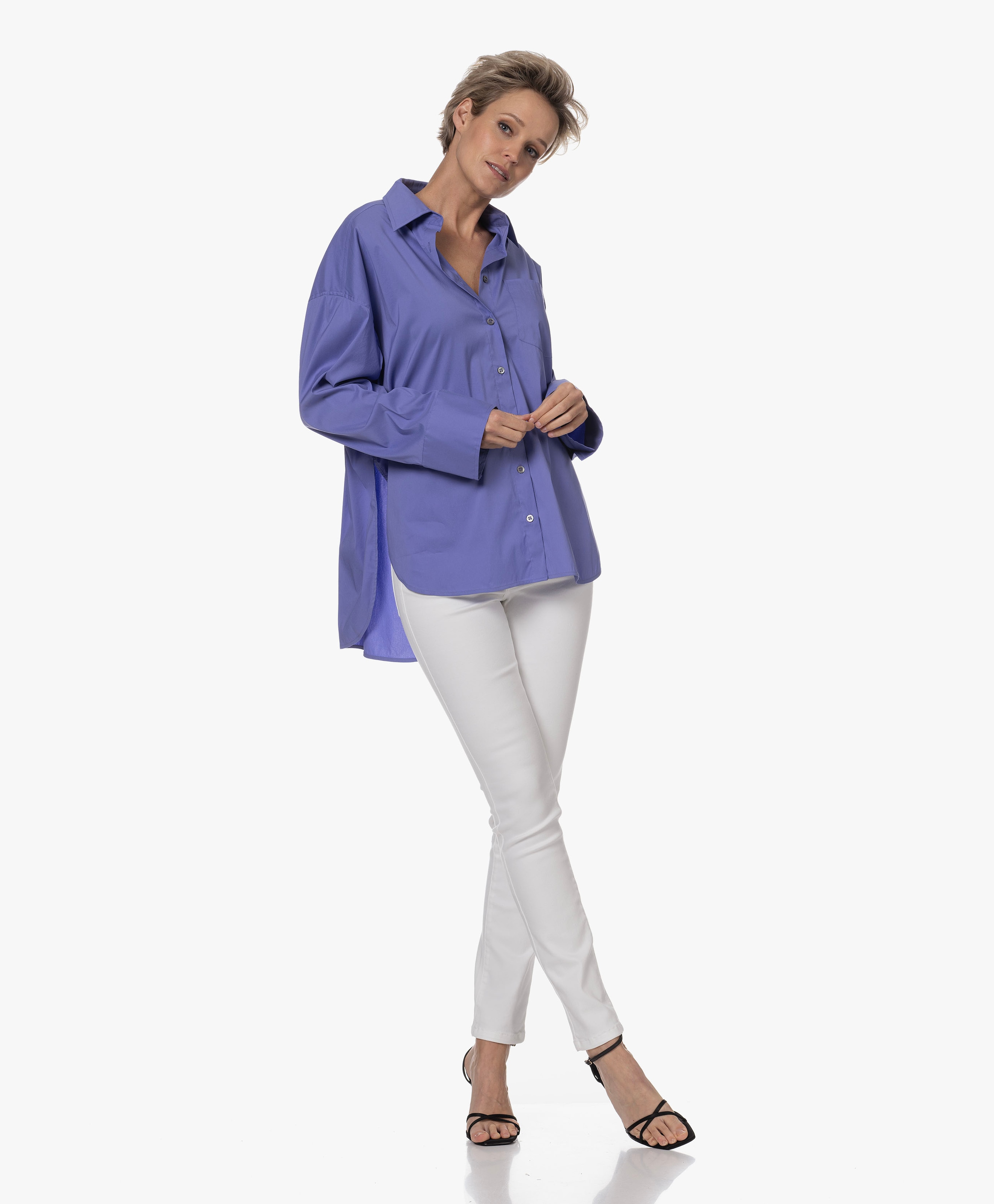 Loose Fit Overhemd Met Splitten