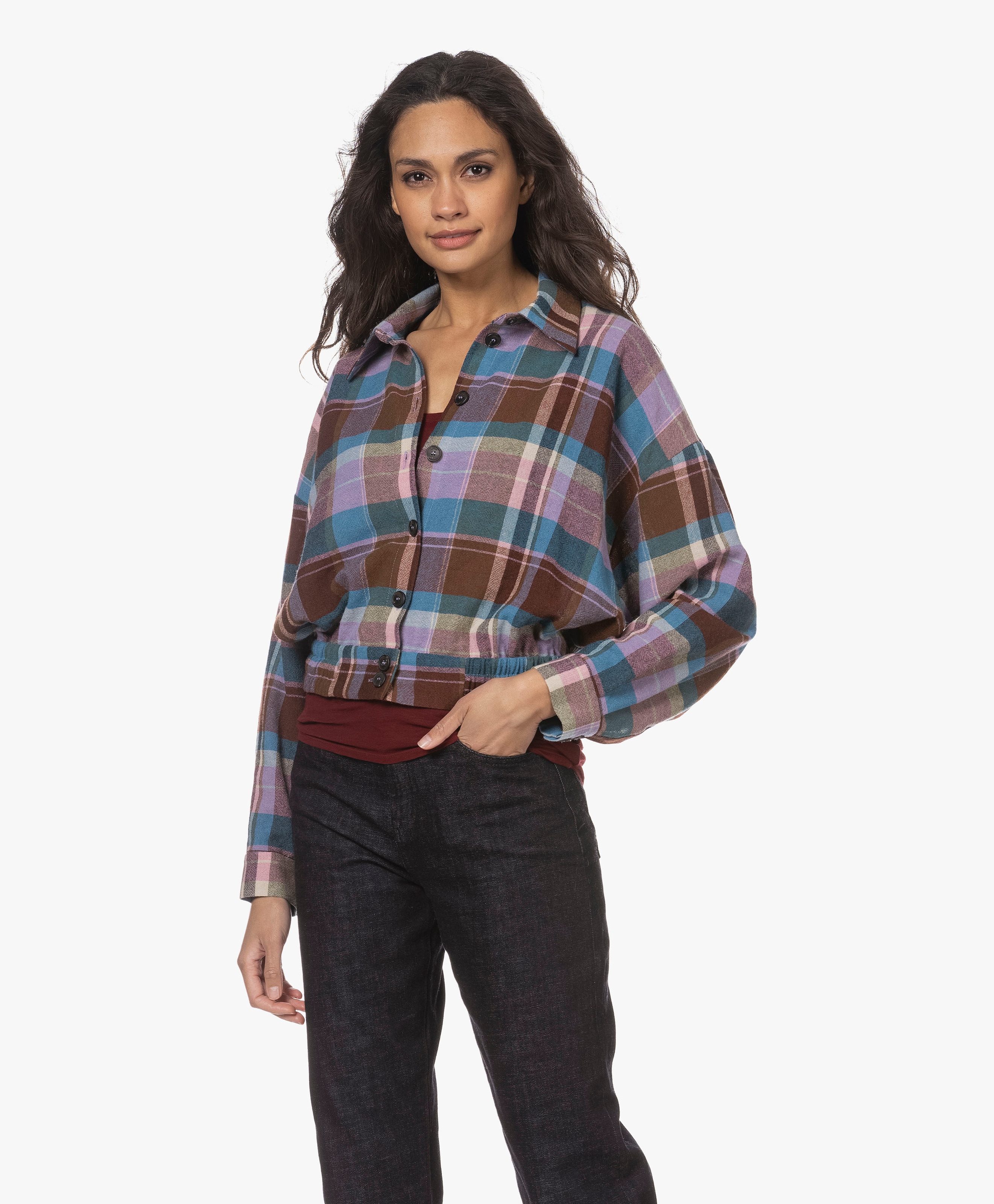 Marylou Check Wool Blend Shirt