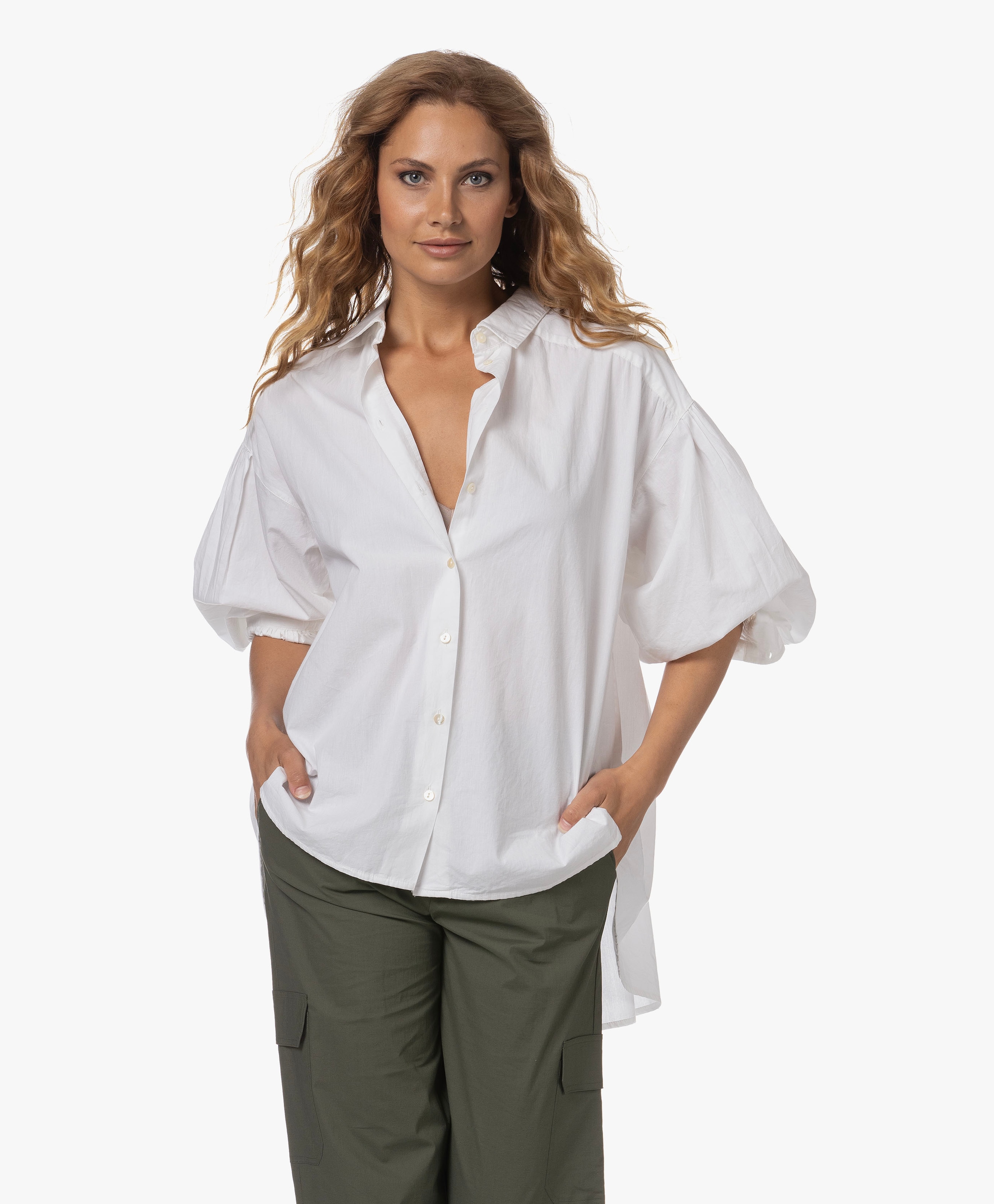 Sarah Katoenen Poplin Blouse