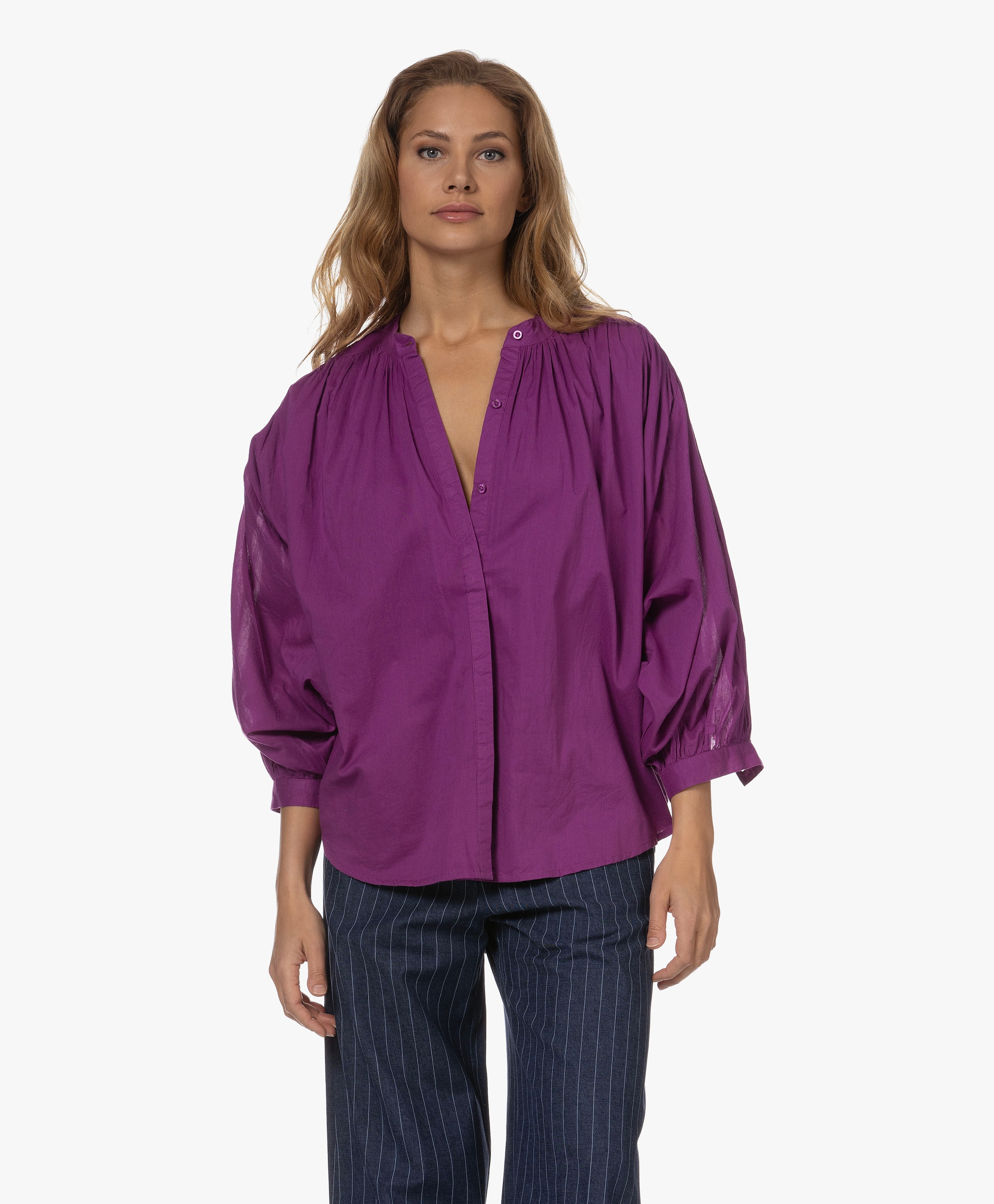 Cotton Balloon Blouse
