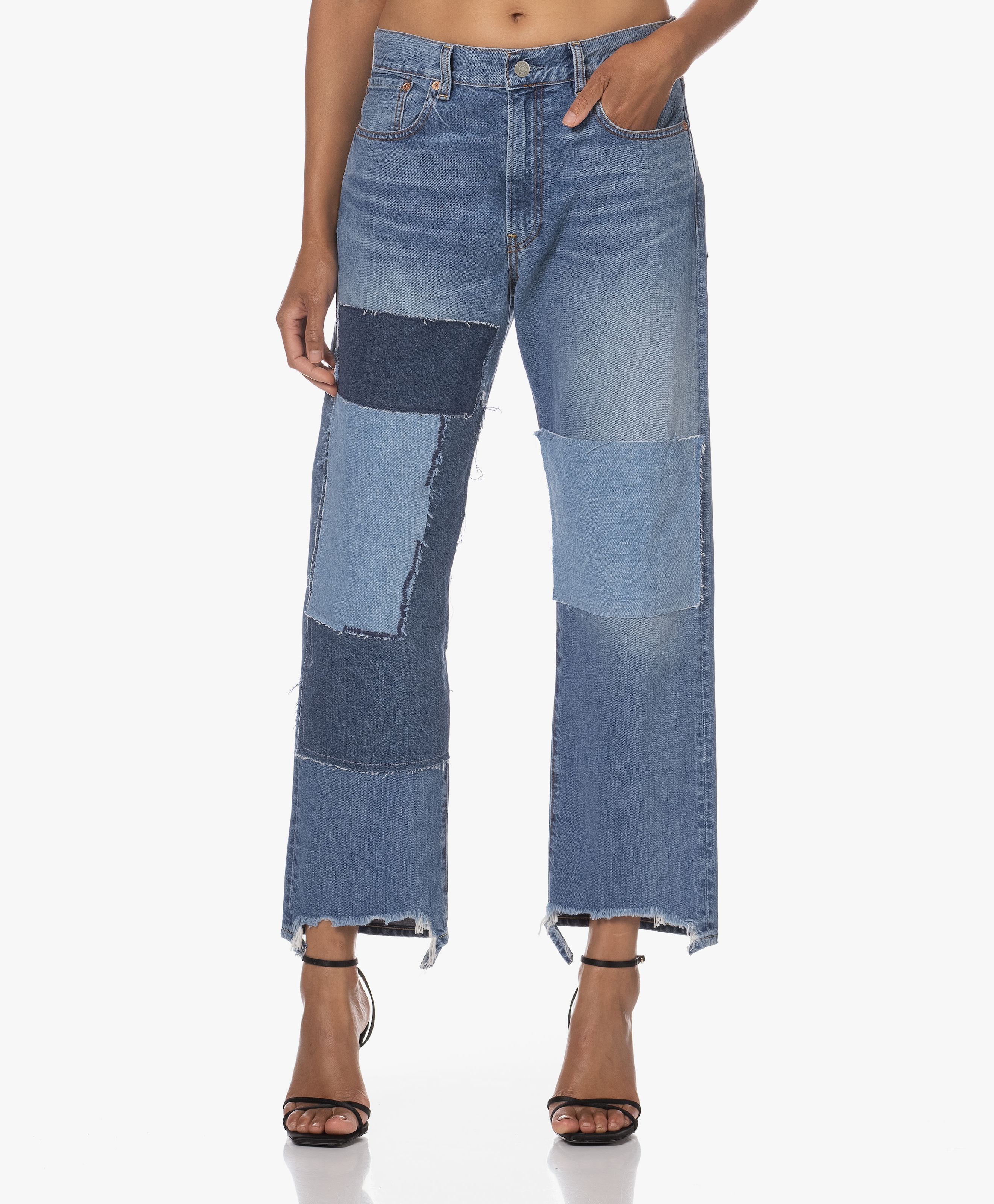 Lucy Relaxed-fit Patchwork Jeans