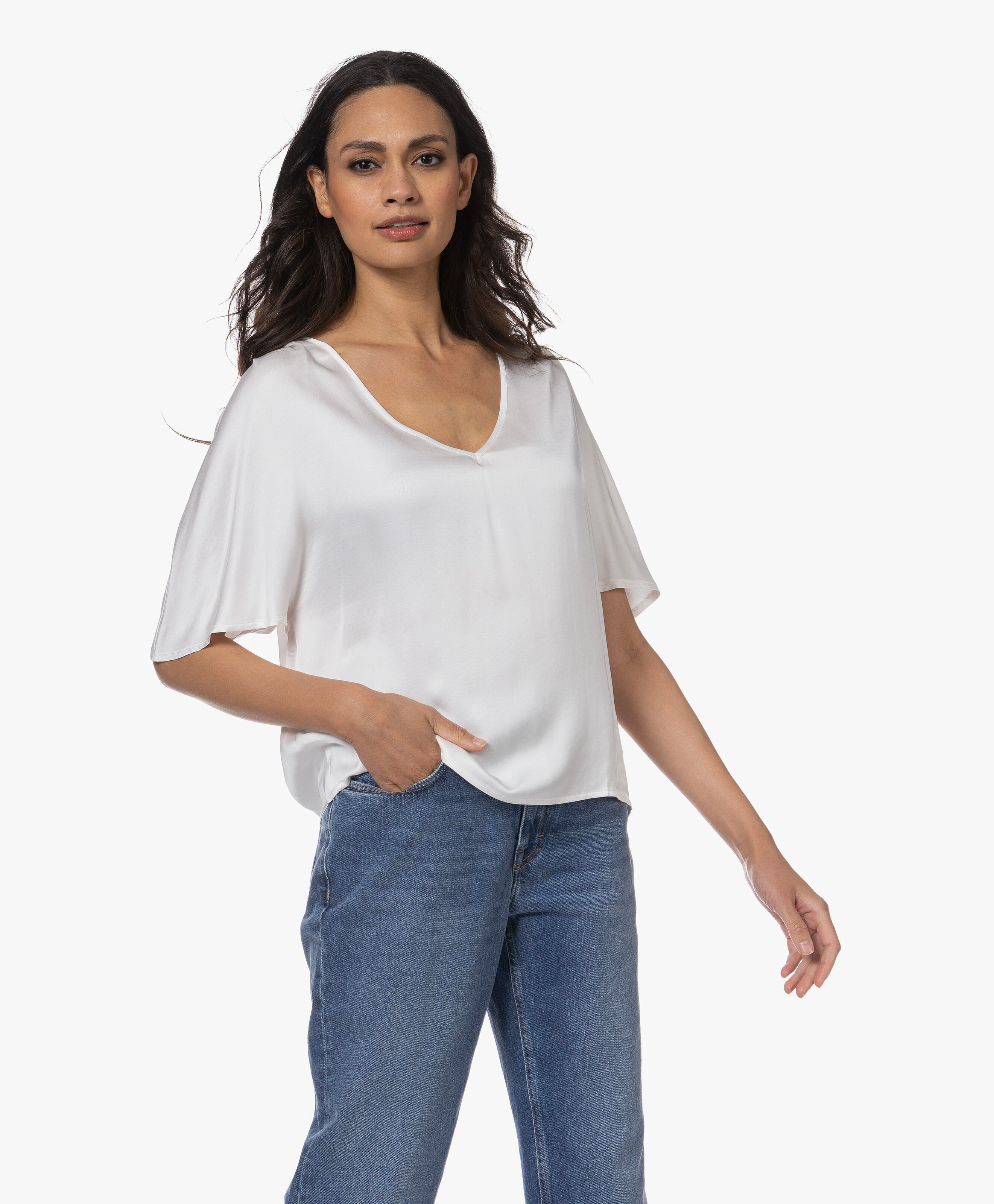 La Noemie Satin Blouse Top