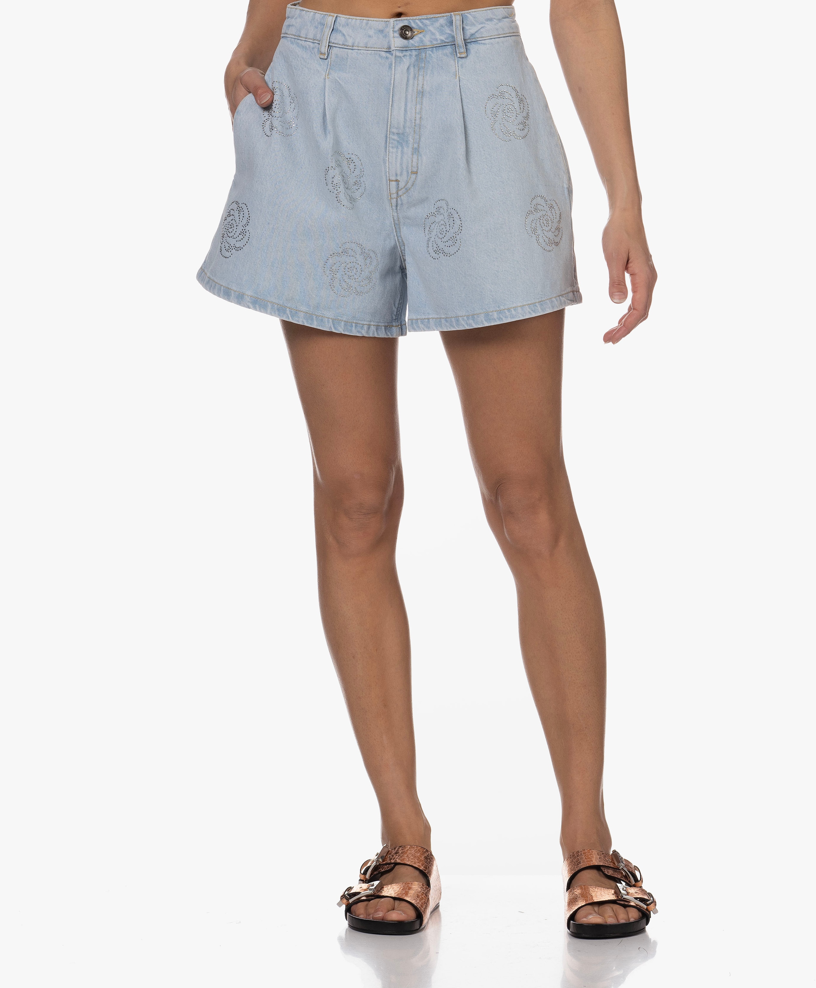 Denim Strass Short