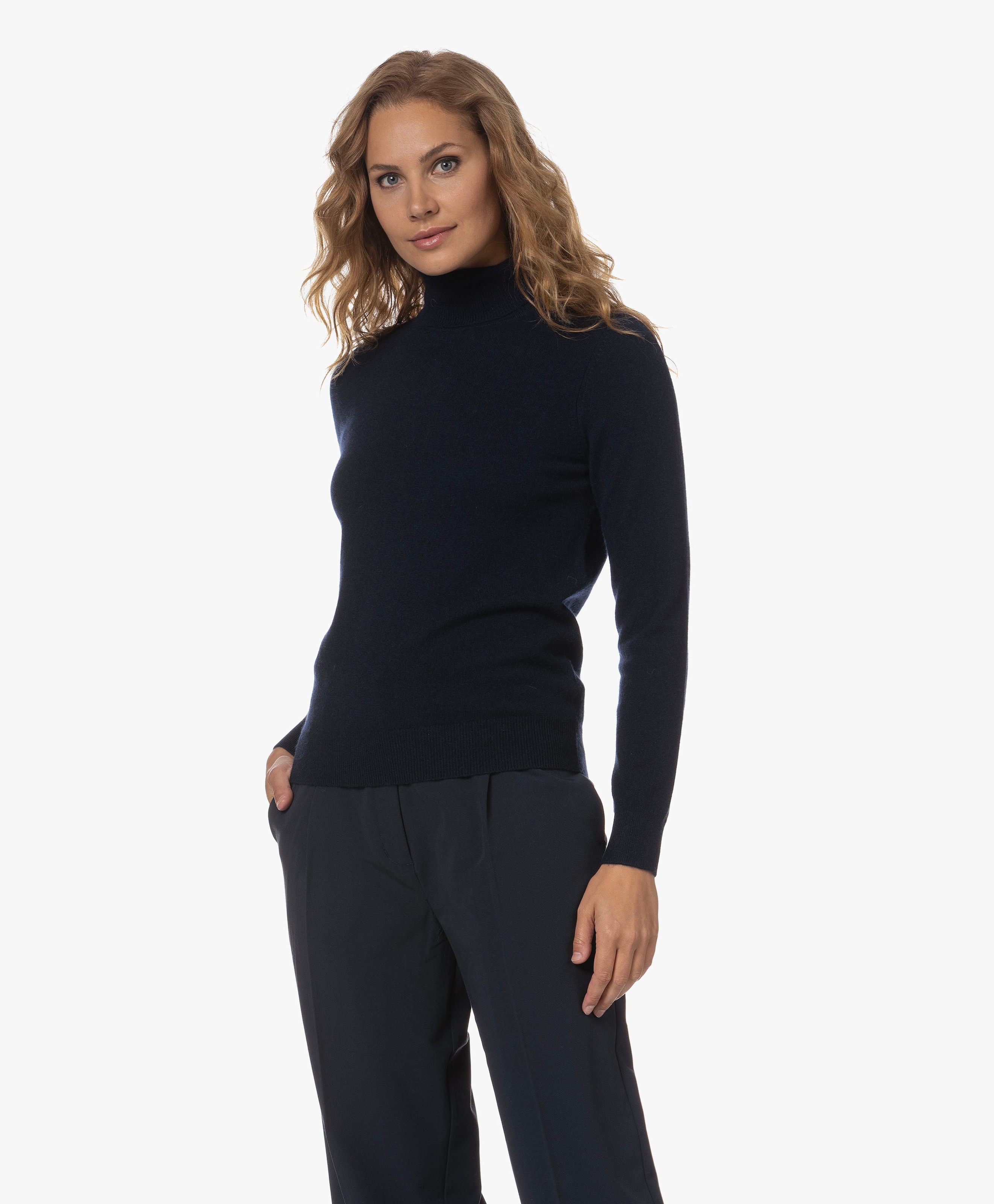 Fine Knitted Cashmere Roll Neck Sweater