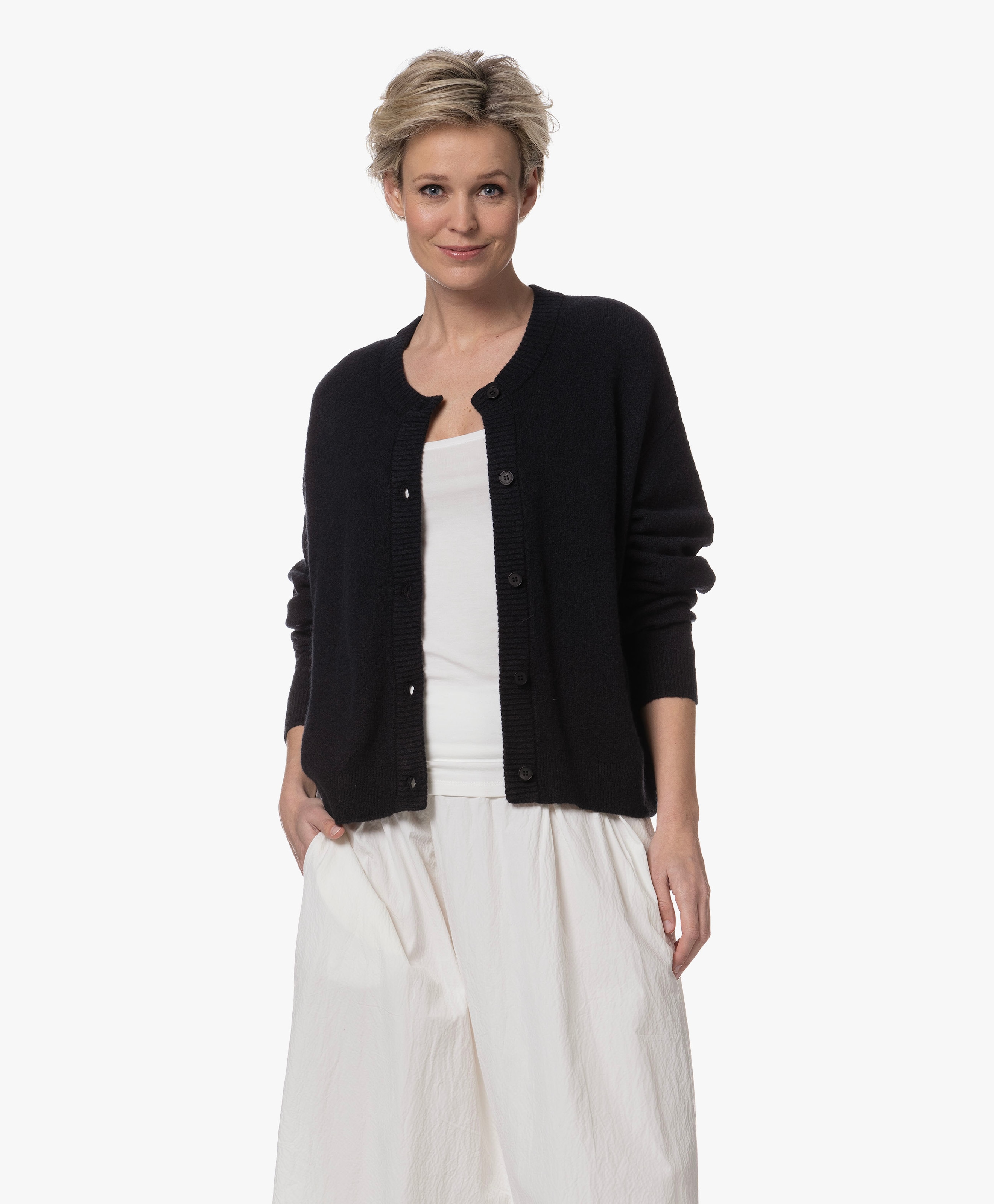 Damsville Wool Blend Buttoned Cardigan