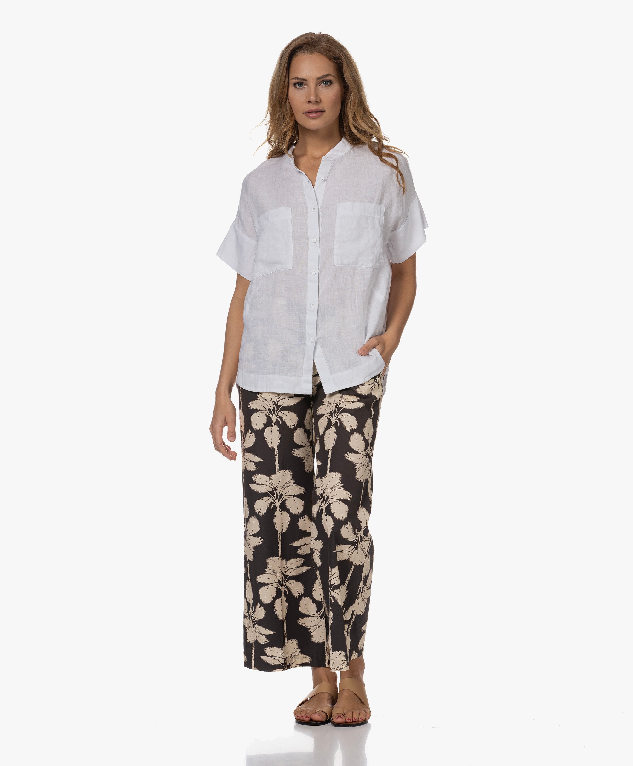 Linnen Mandarin Blouse