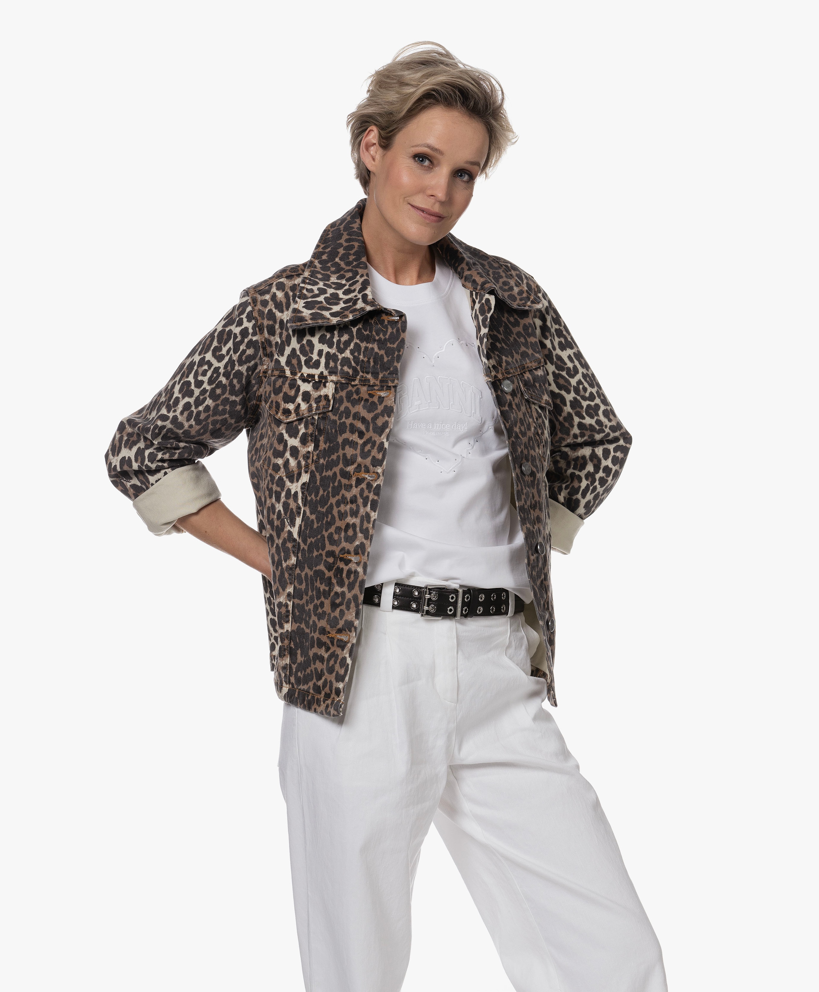 Leopard Print Denim Jack