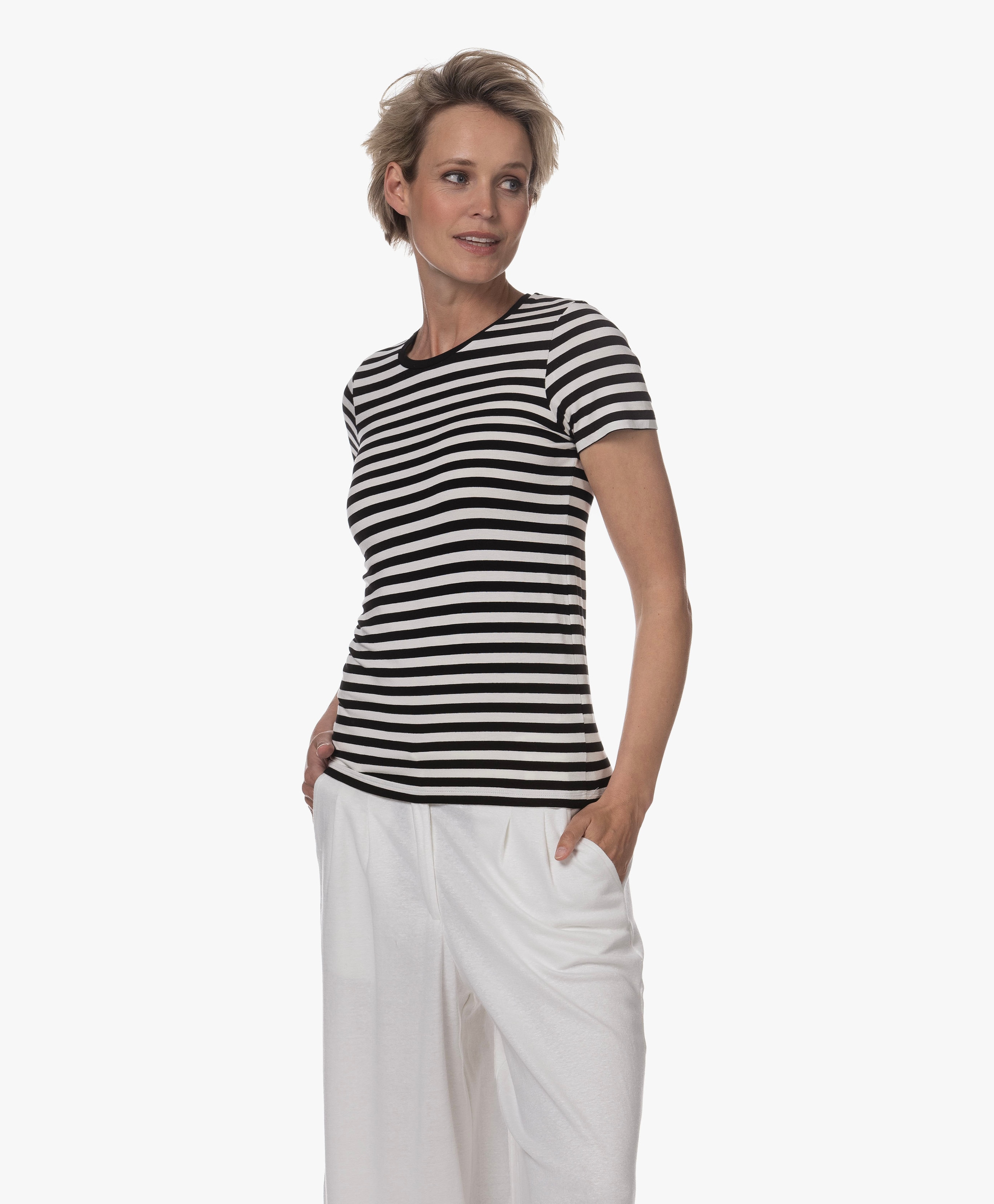 Gestreept Viscosemix T-shirt