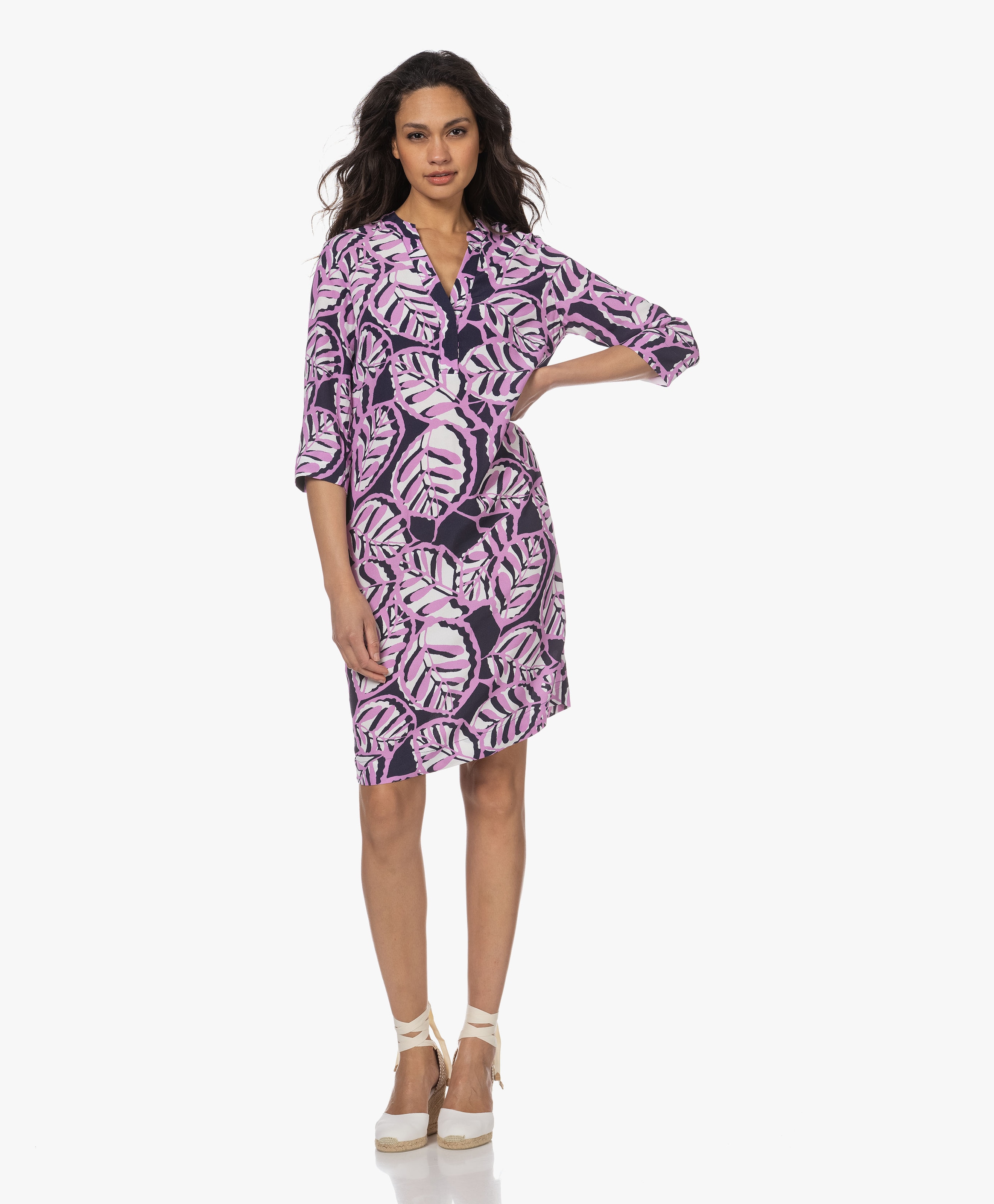 Winni Viscose Crêpe Print Jurk