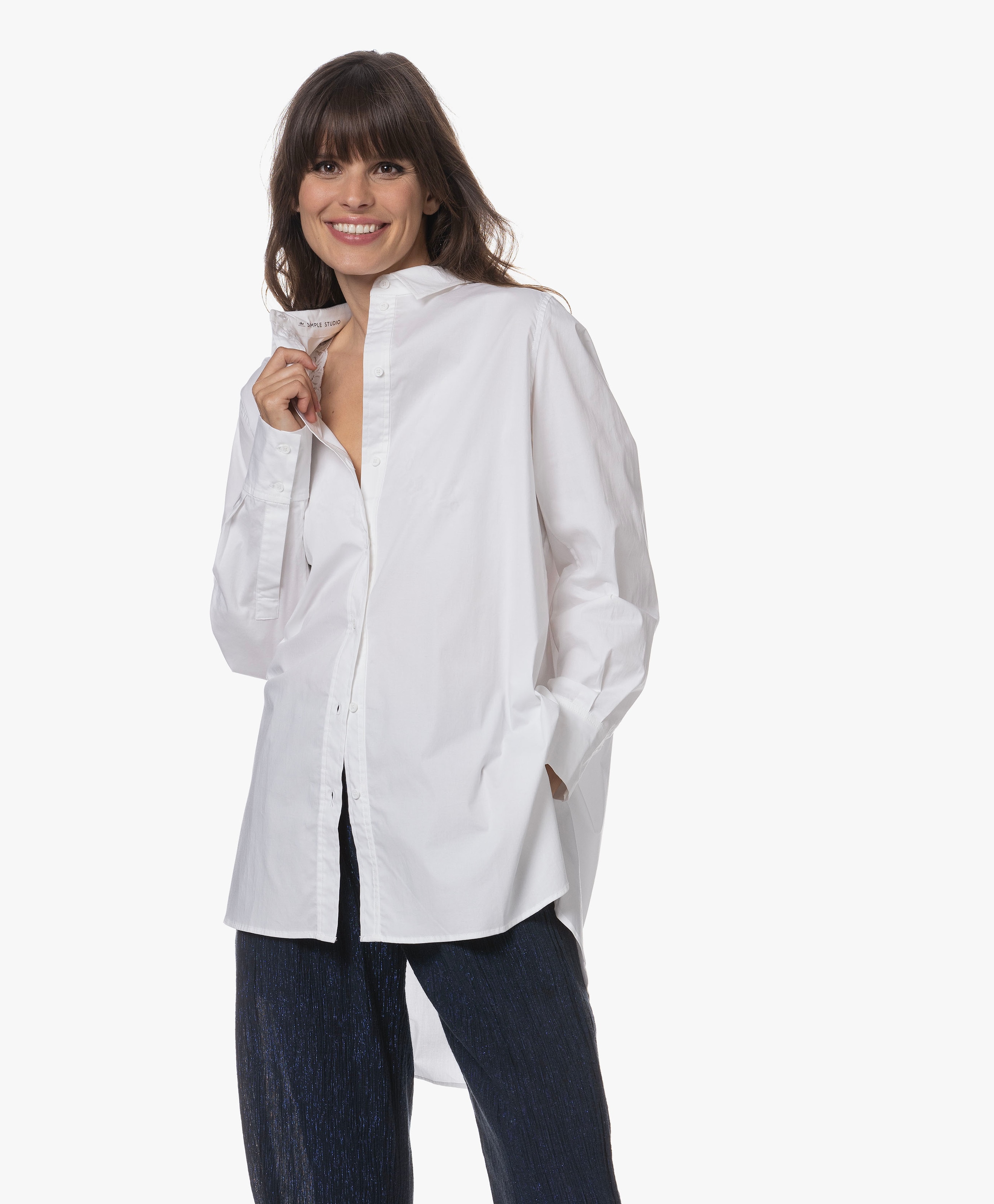 Hollia Oversized Bio-Katoenen Overhemdblouse