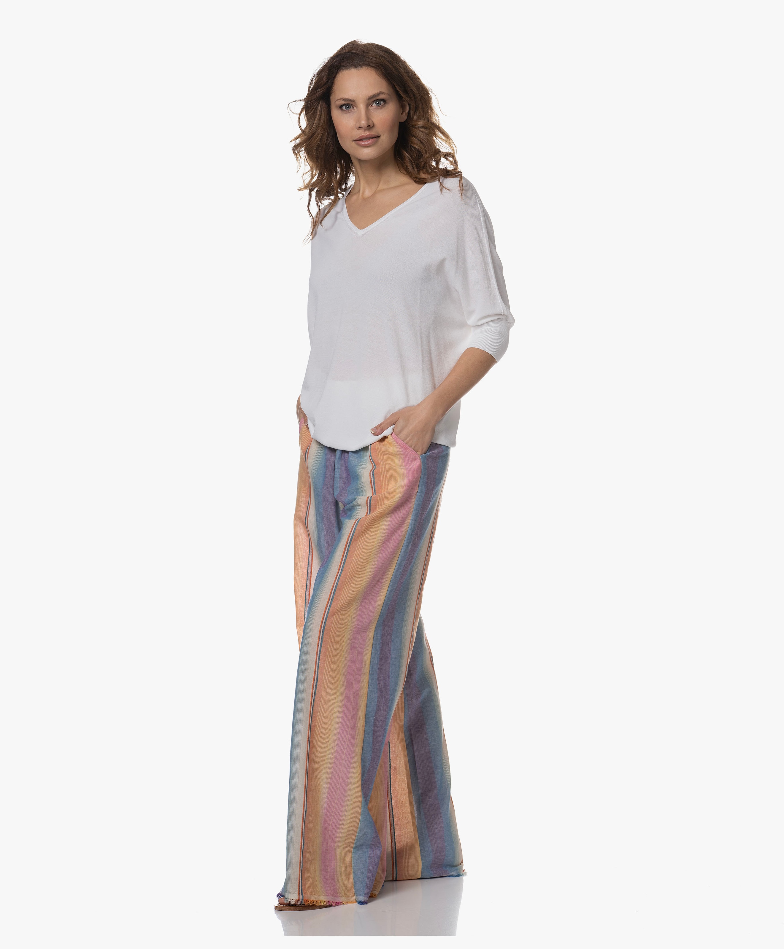 Reversible Viscose Blend Short Sleeve Sweater