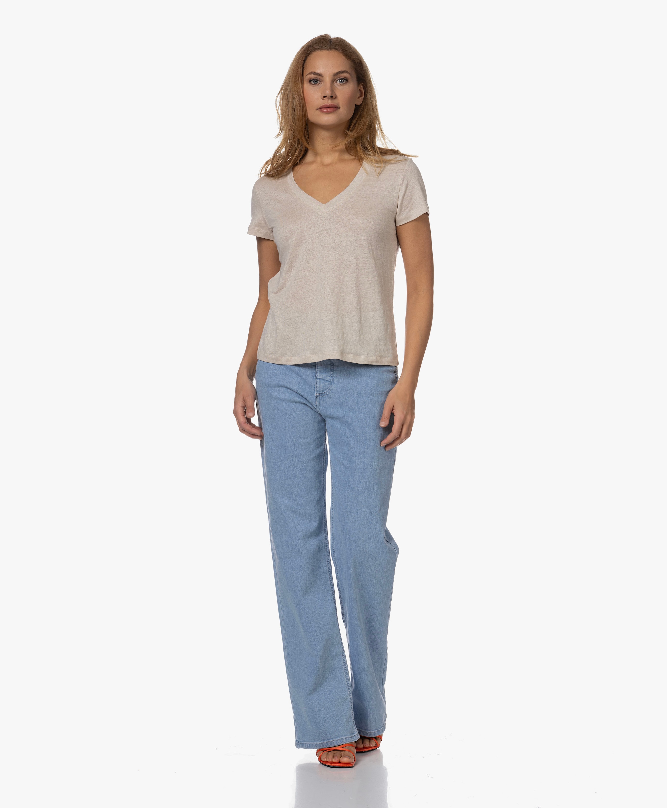 Gebleekte Straight Fit Jeans