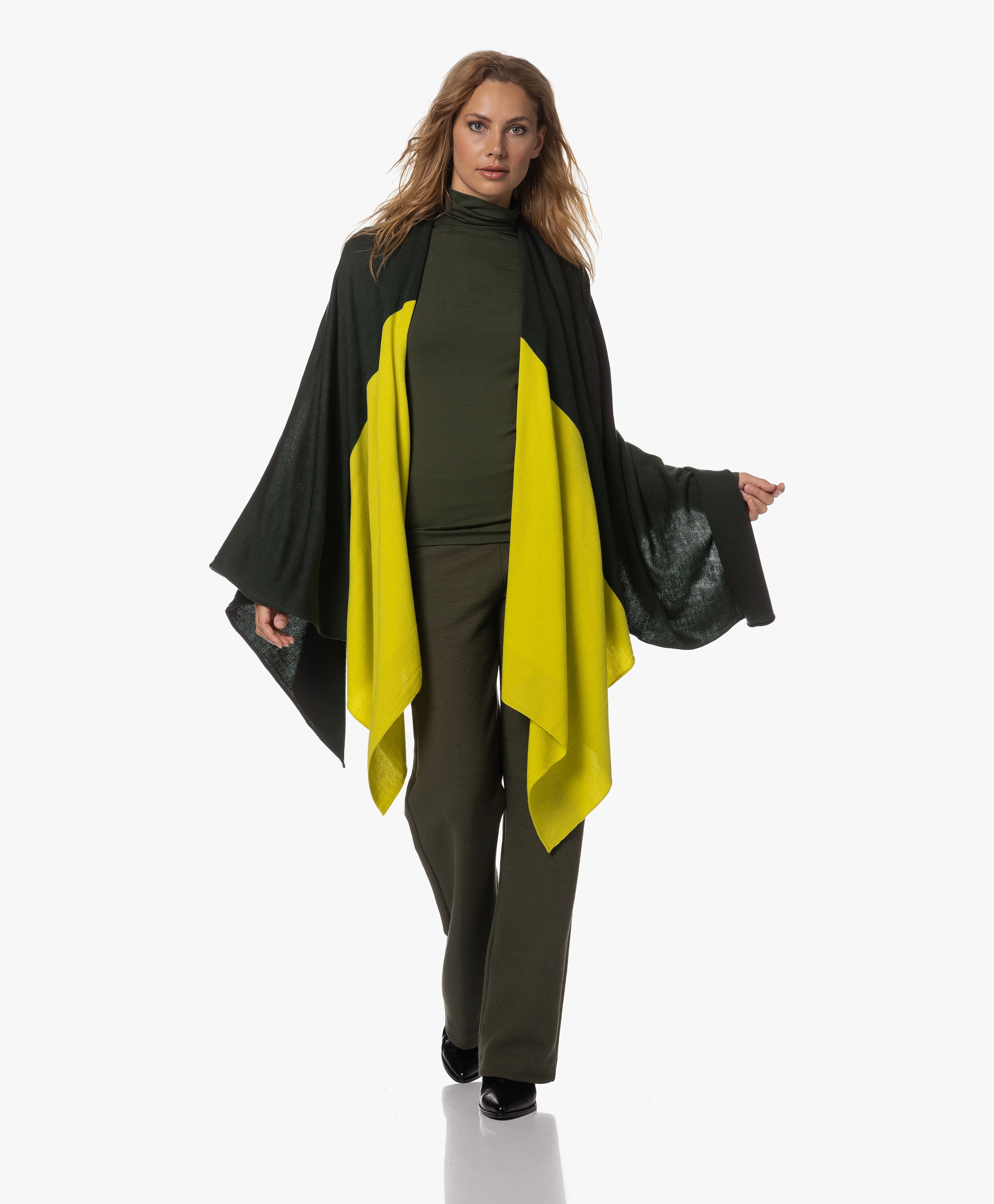Colorblock Poncho