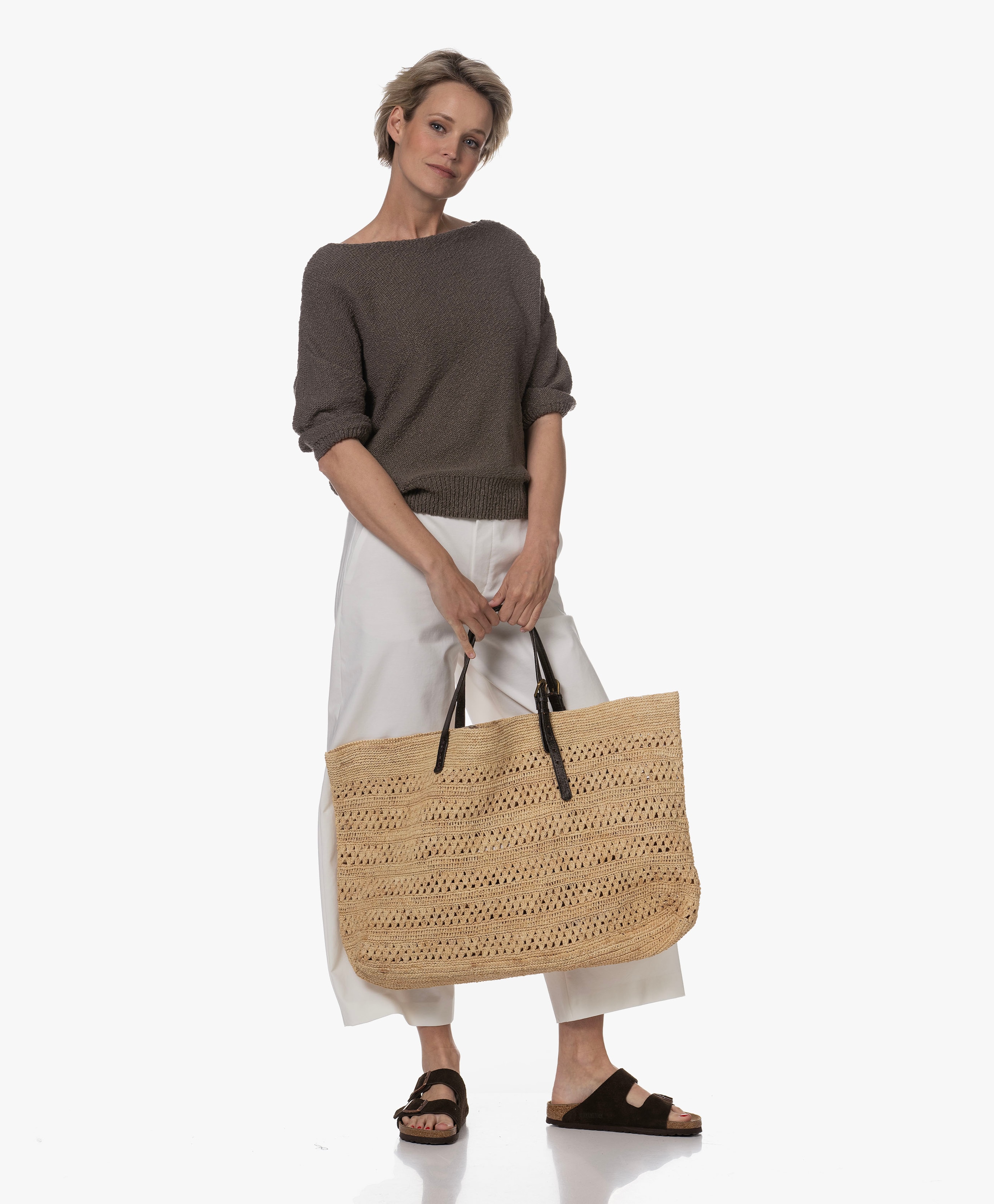 Raffia Malette Karo XL Tas