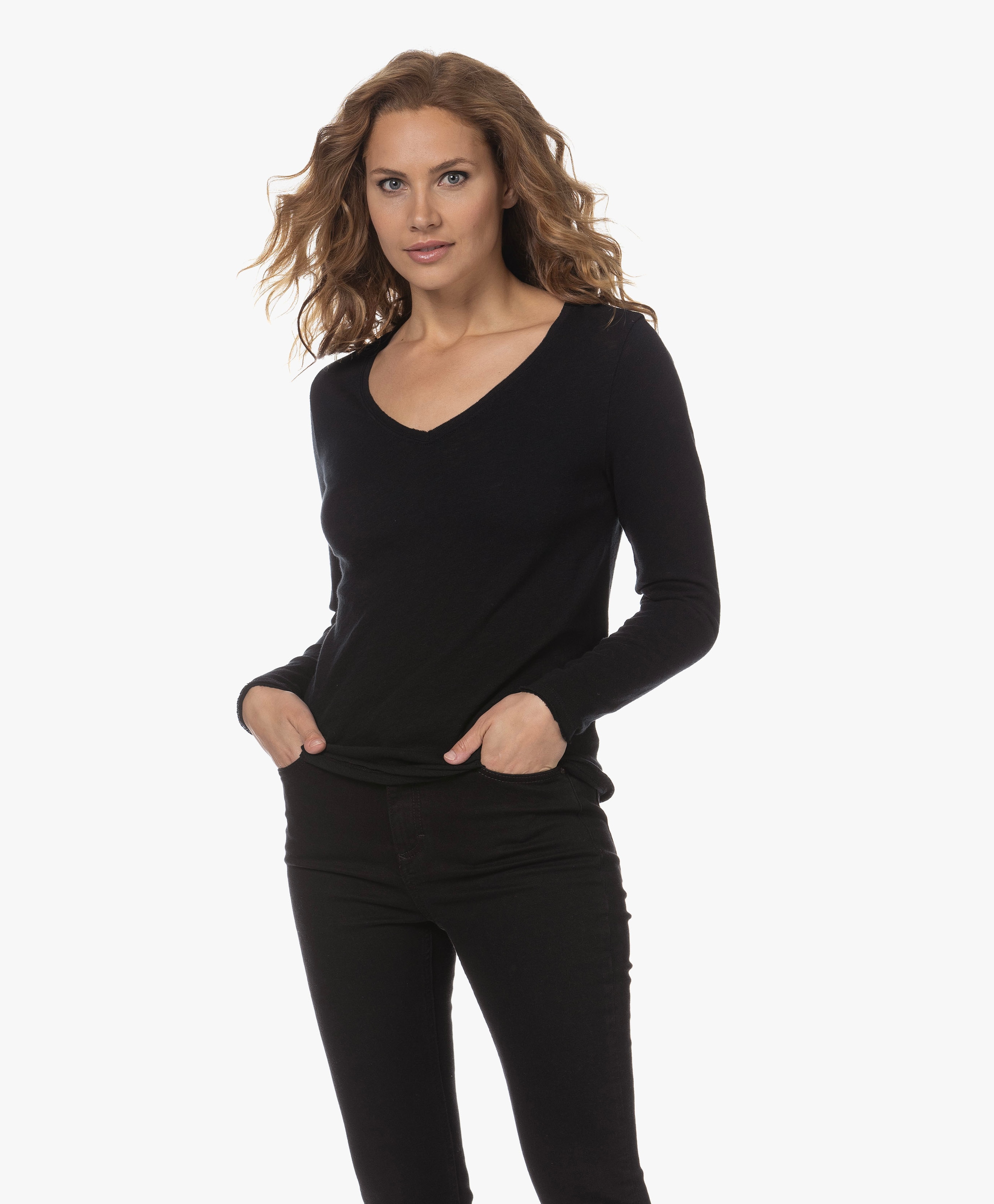 Sonoma Slub V-hals Longsleeve
