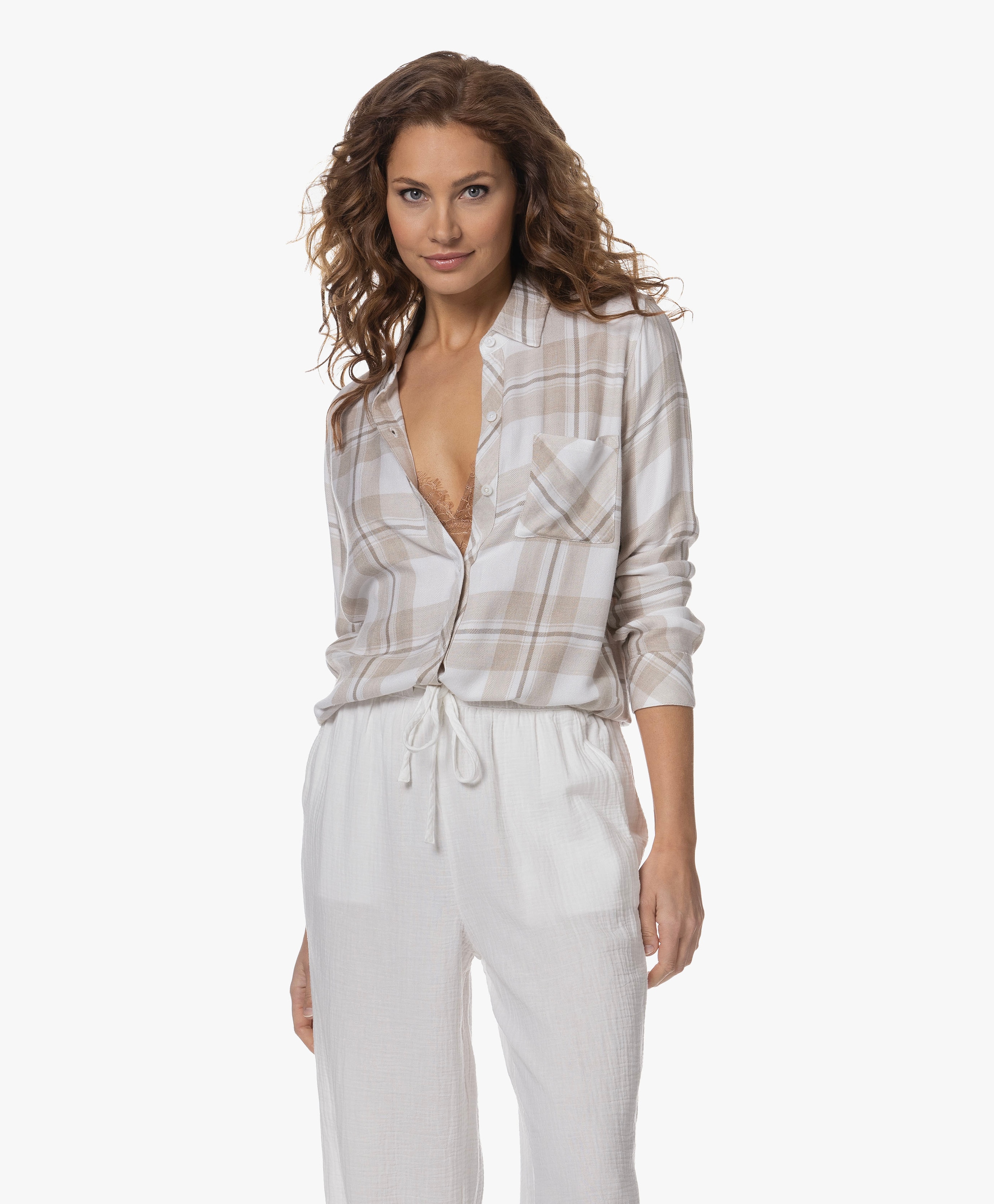 Hunter Checkered Viscose Blouse