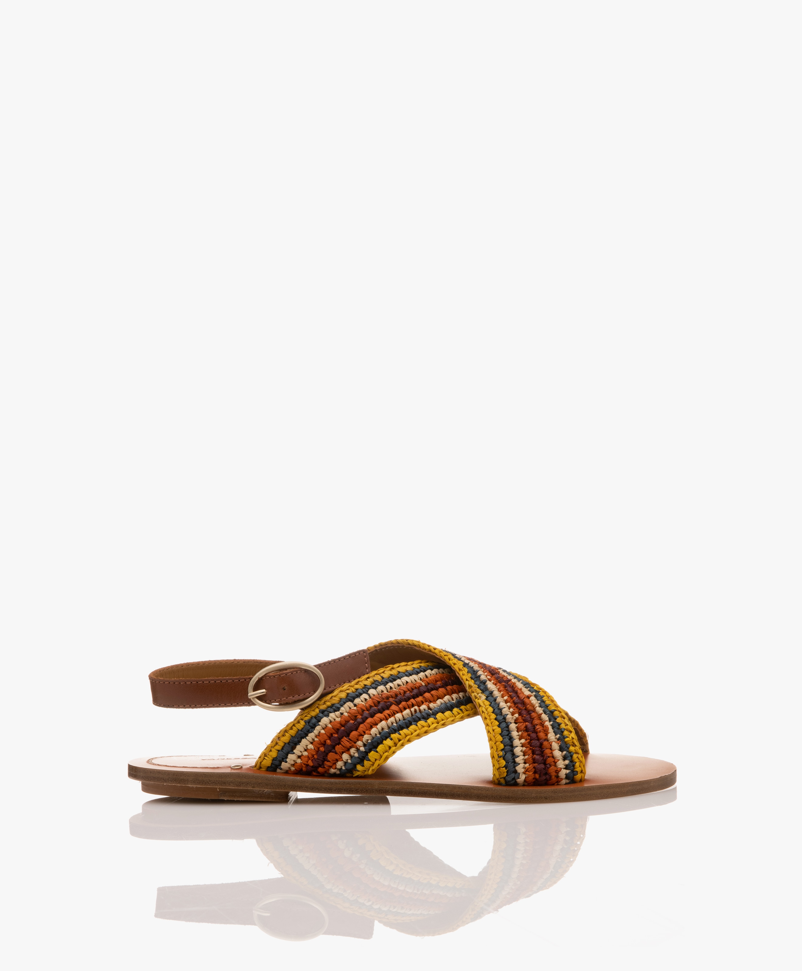 Leather Raffia Sandals