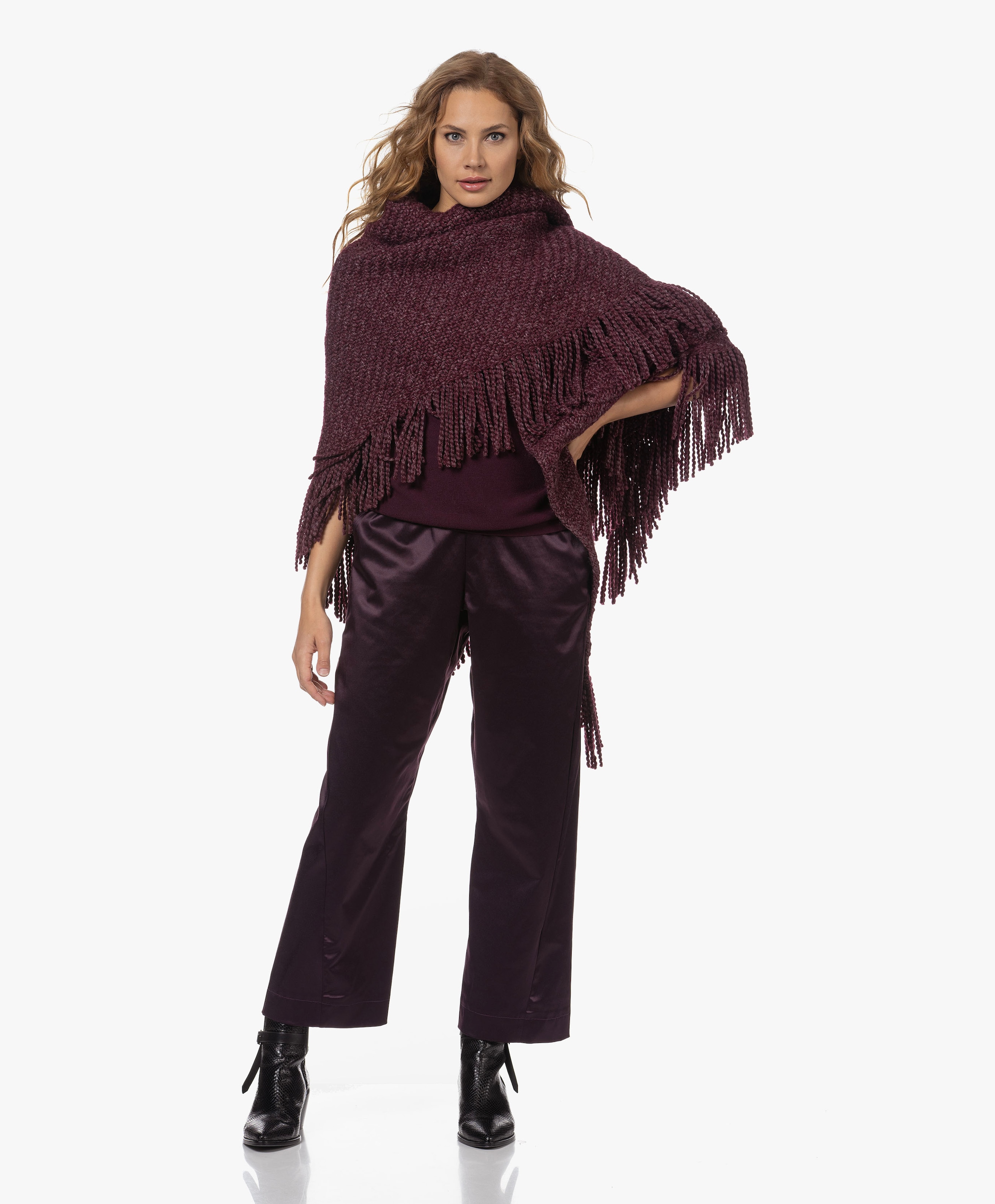 Merino Wool Blend Poncho