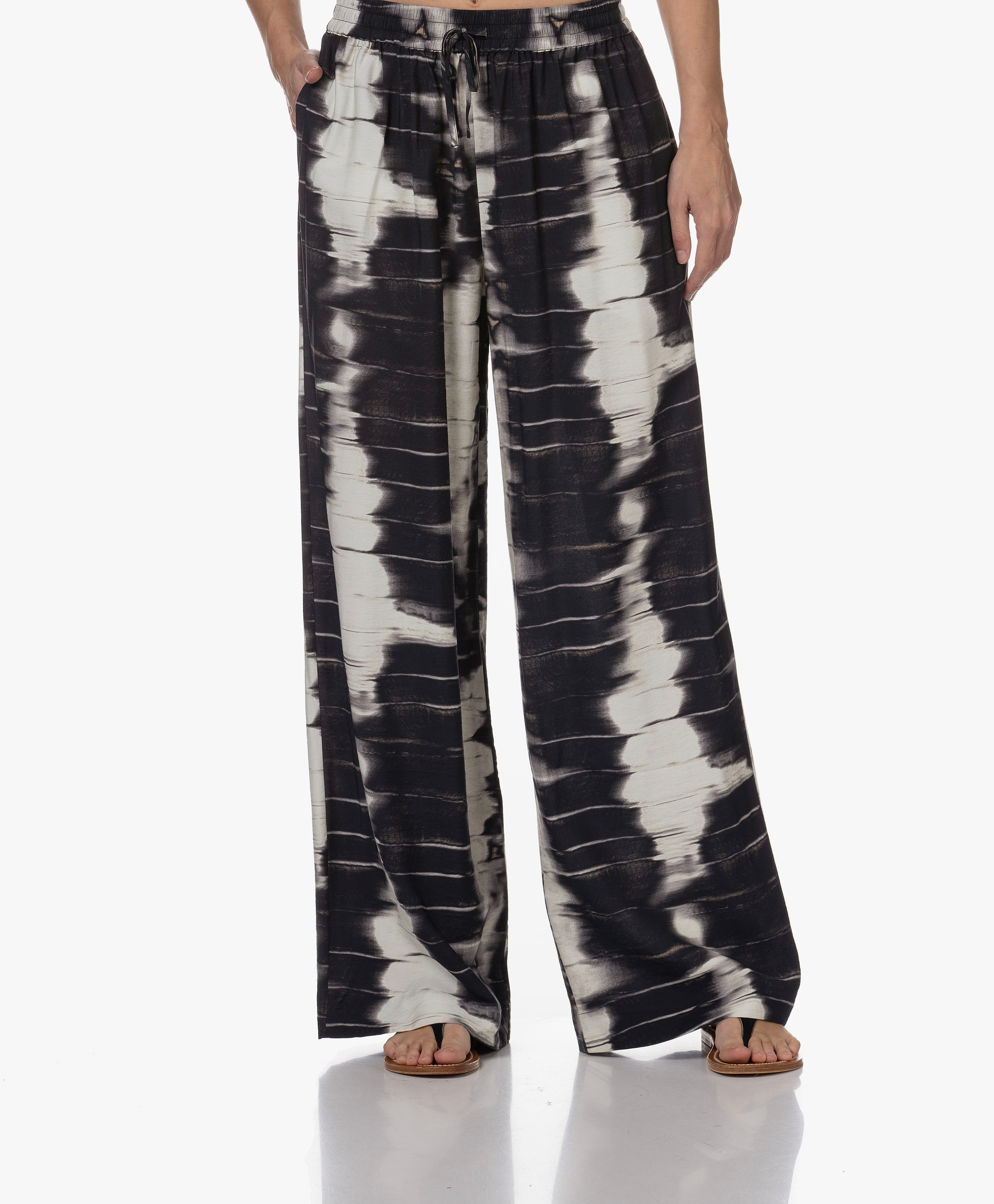 Sahelena Print Broek met Wijde Pijpen