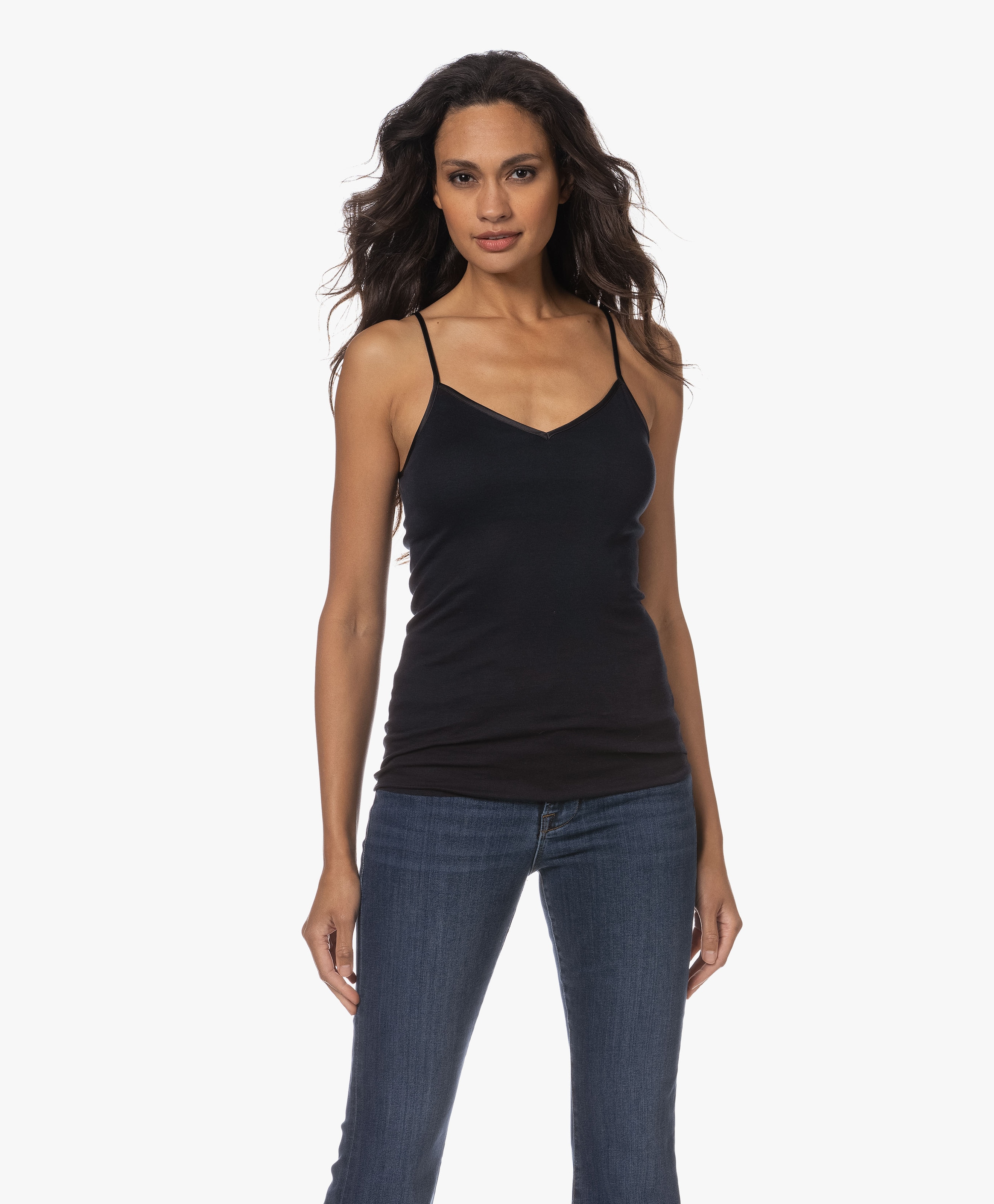 Padded Cotton Spaghetti Top