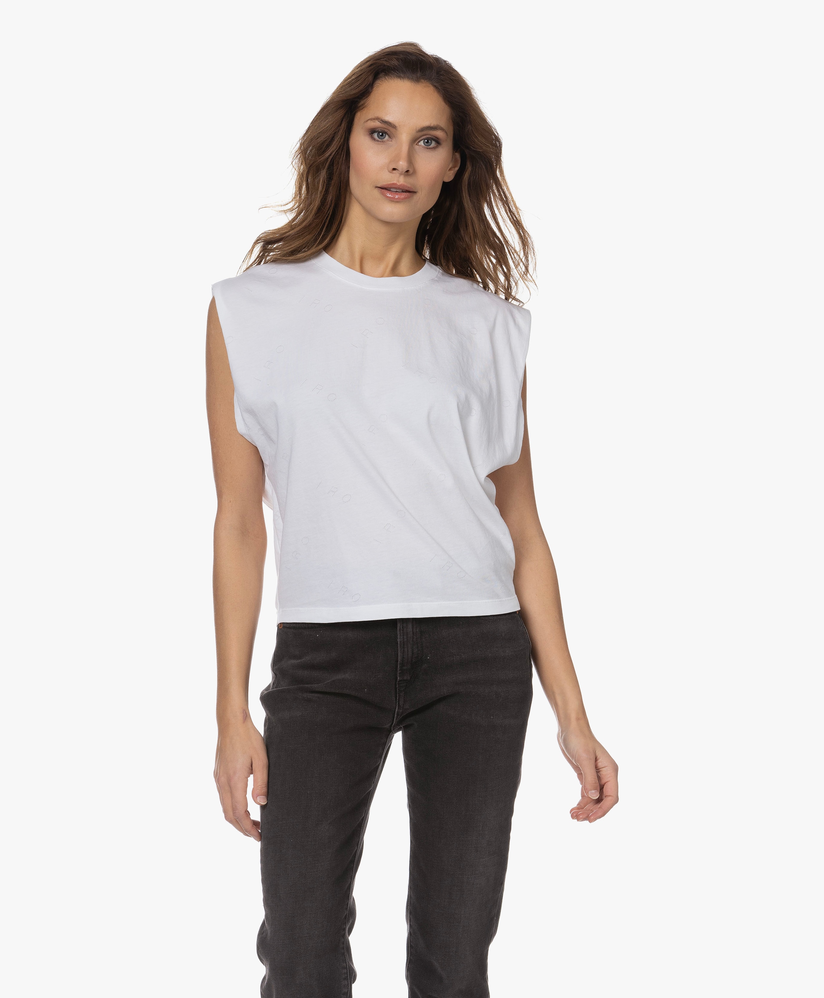 Juli Muscle Top met Pointelle Logopatroon