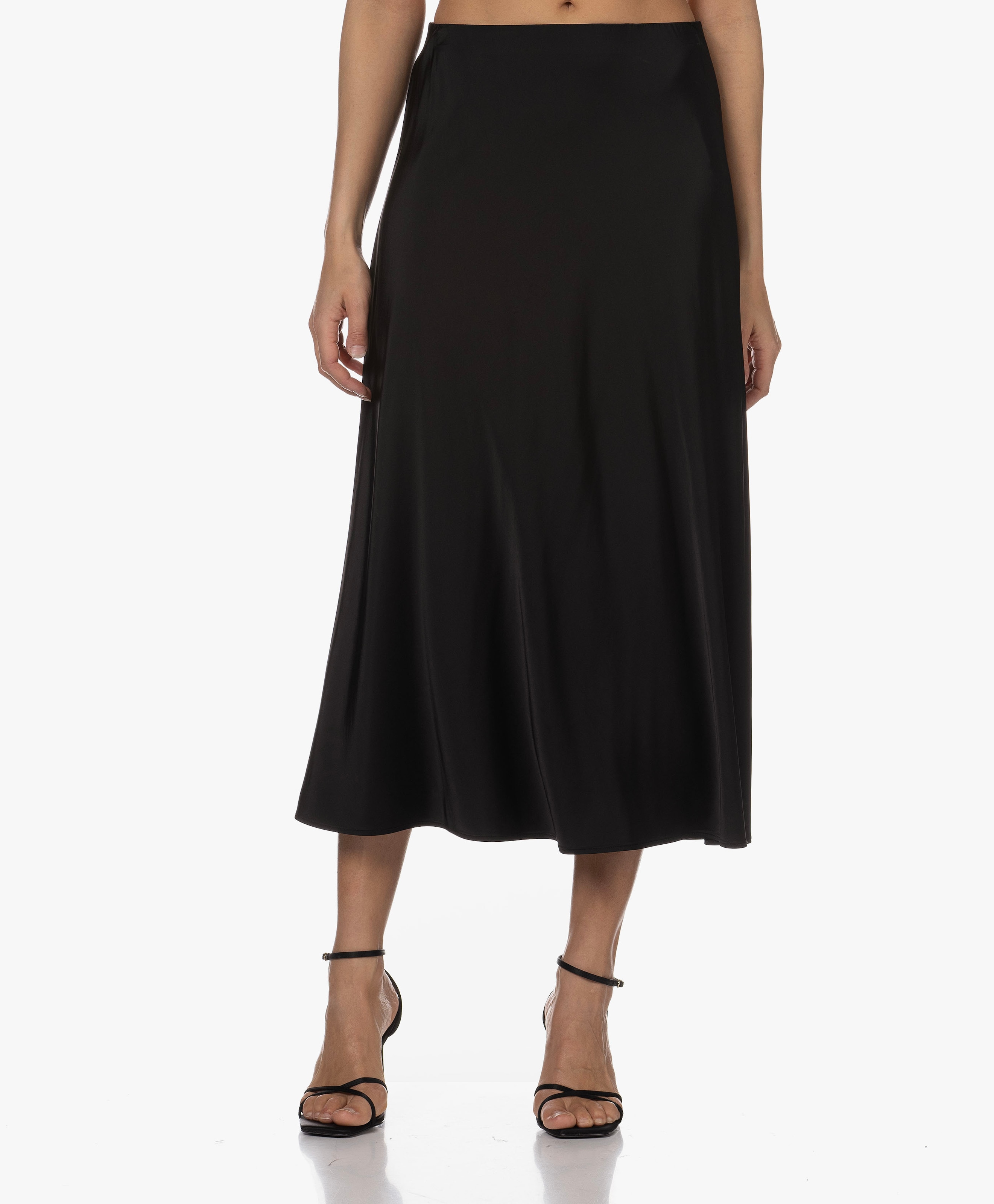 Babe Stretch Satijnen Midi Rok
