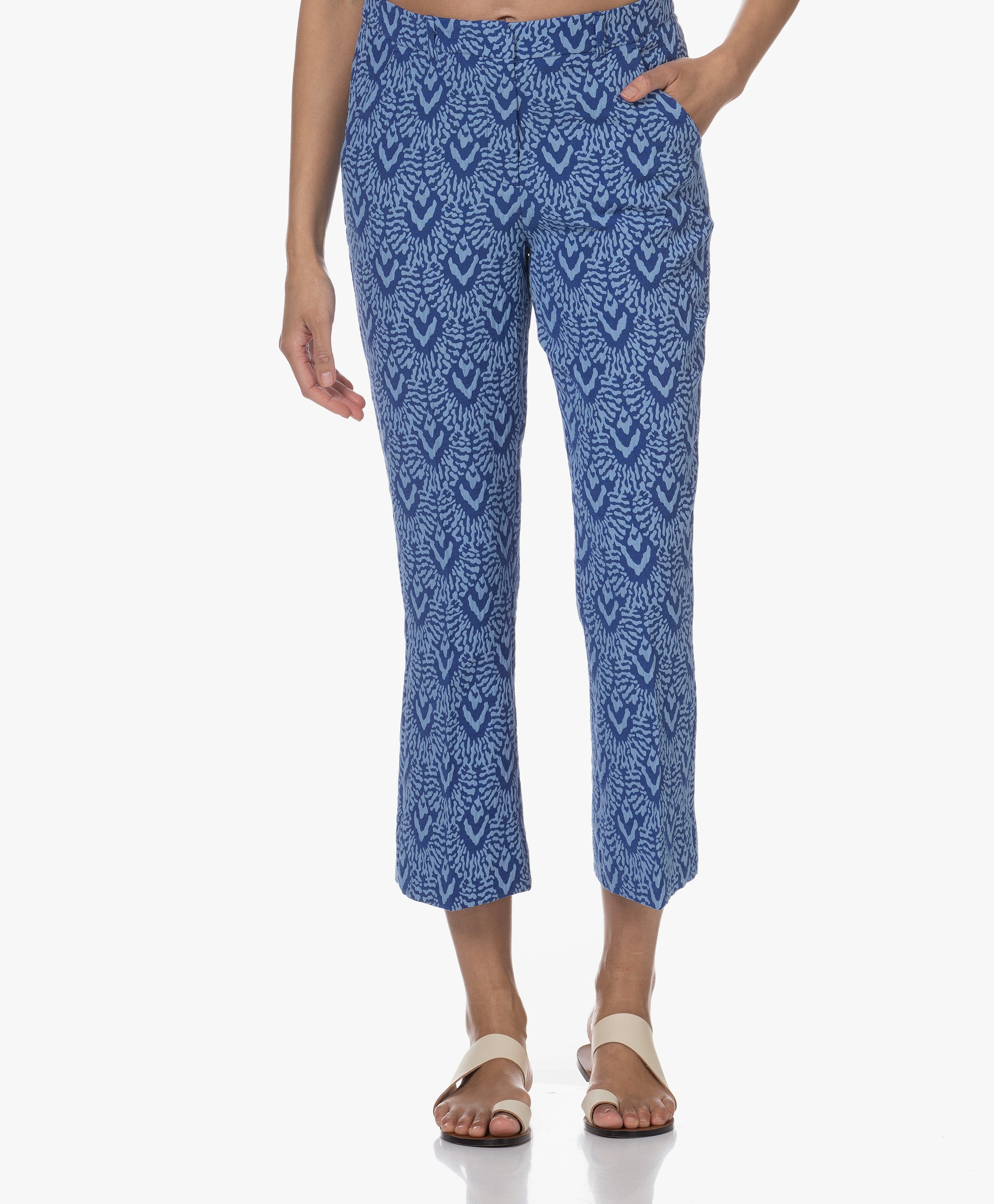 Clara Kick-flare Jacquard Pantalon
