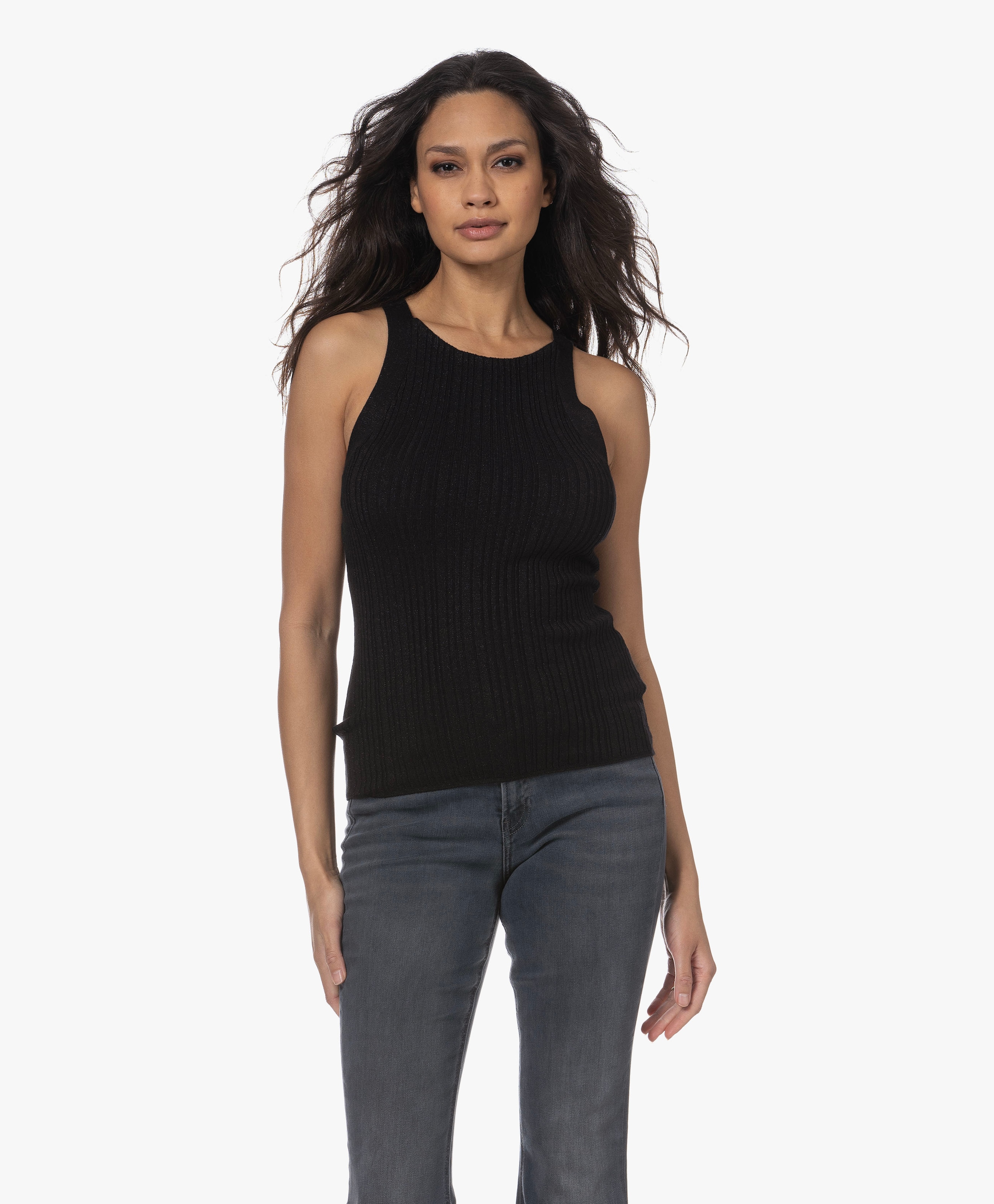 Ribgebreide Top met Lurex