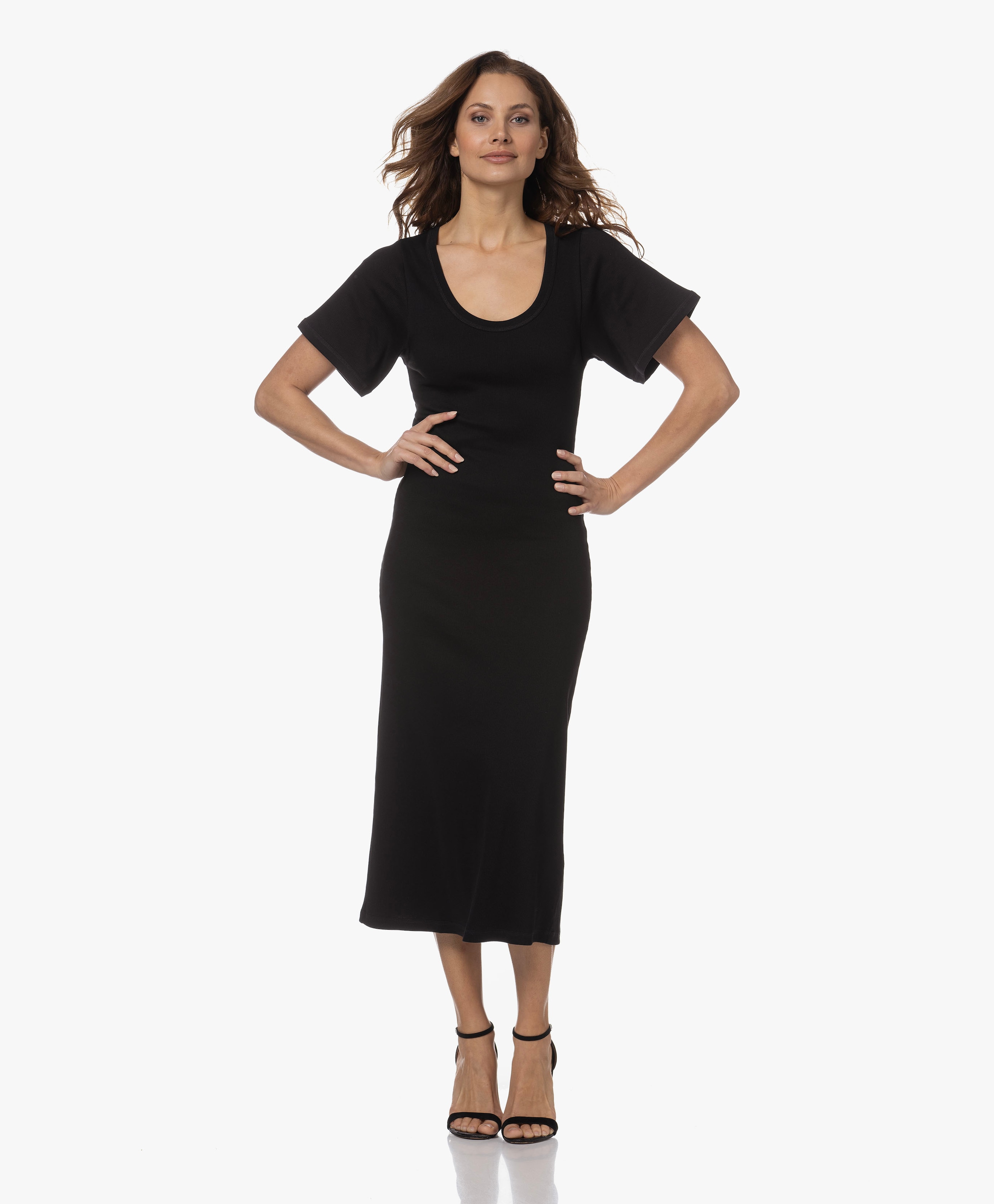 Anaissa Rib Jersey Maxi Jurk