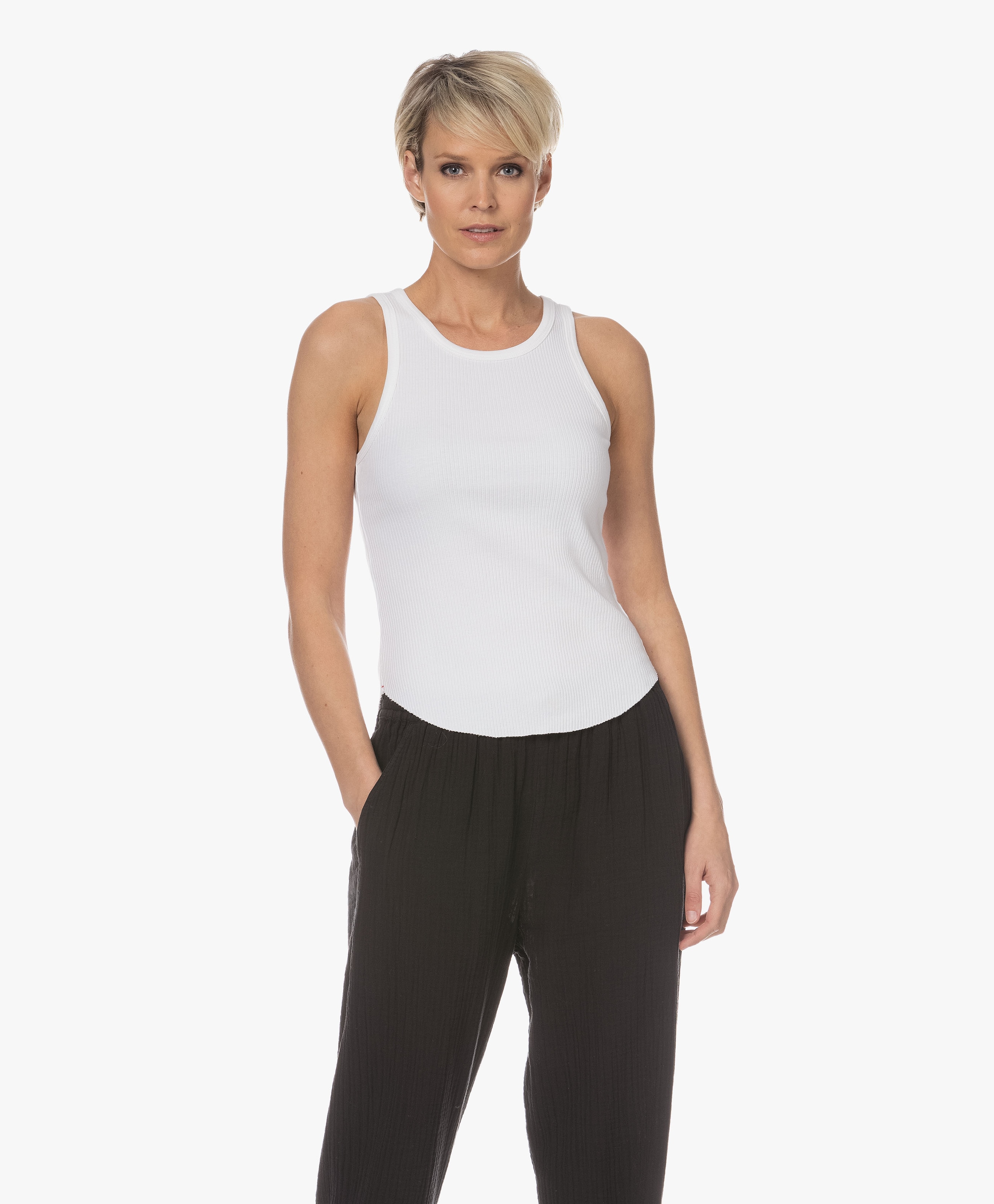 Arynn Rib Jersey Raw-Cut Tanktop