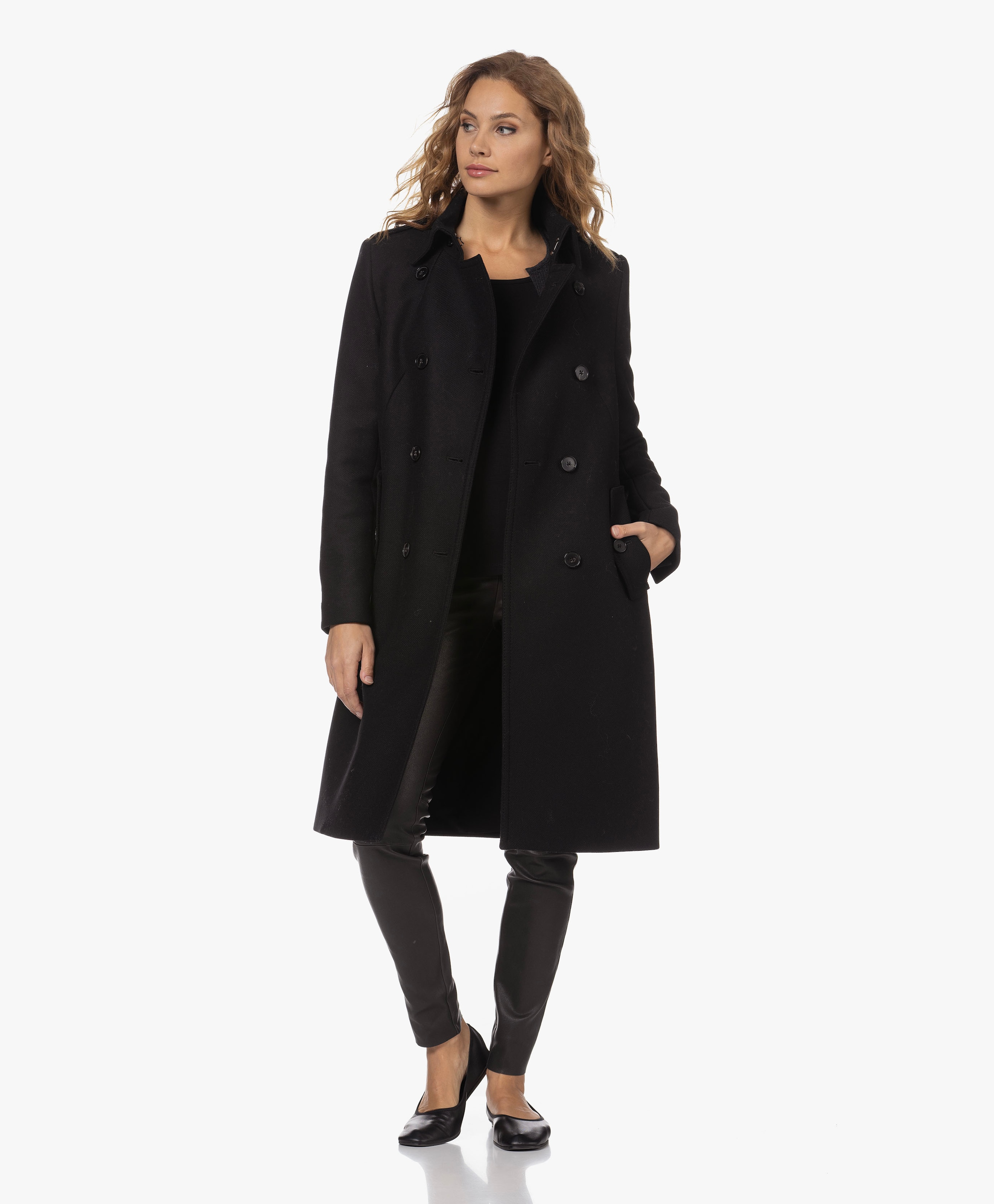 Harleston Double-breasted Wool Blend Coat