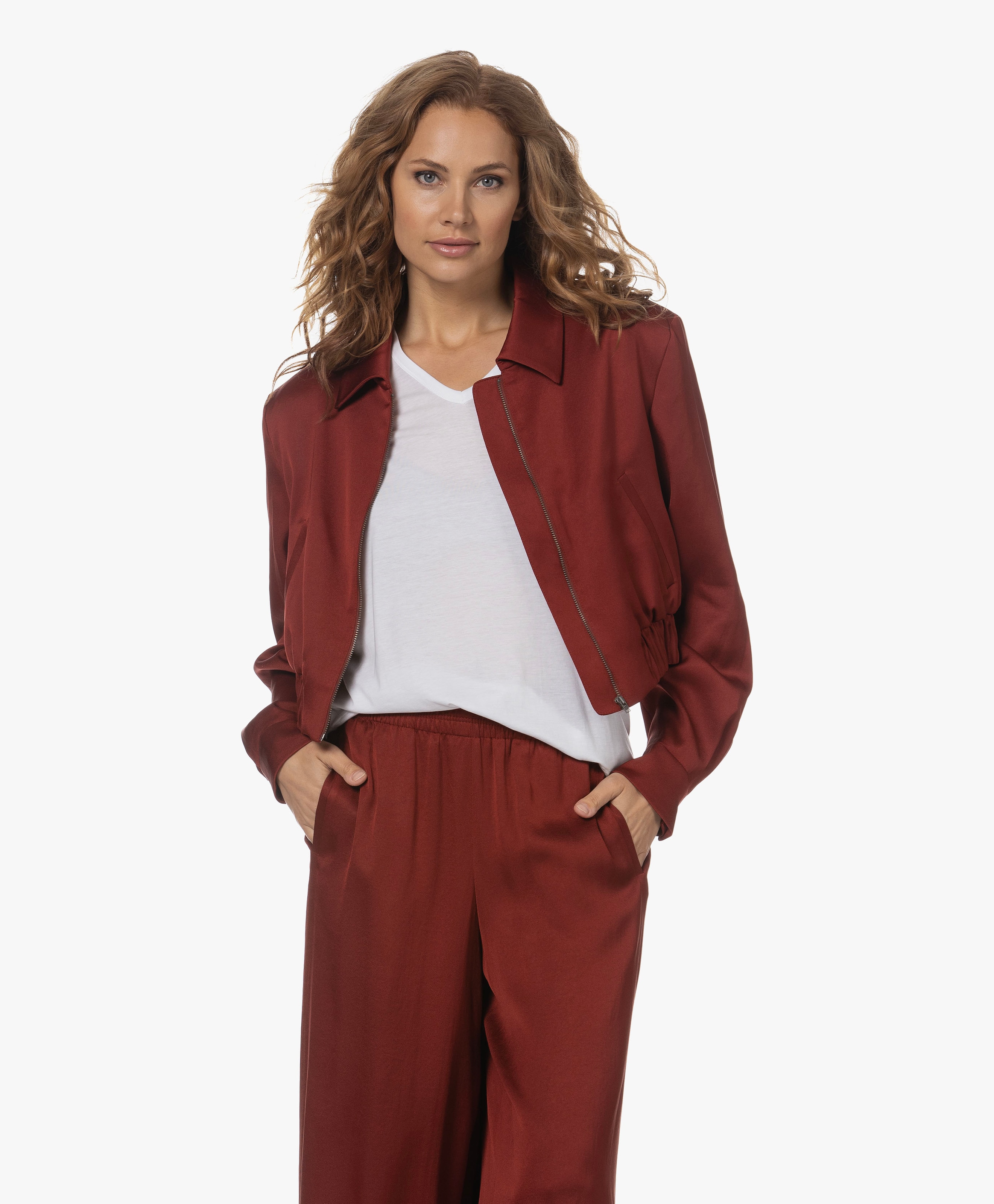 Radway Cropped Satin Jacket