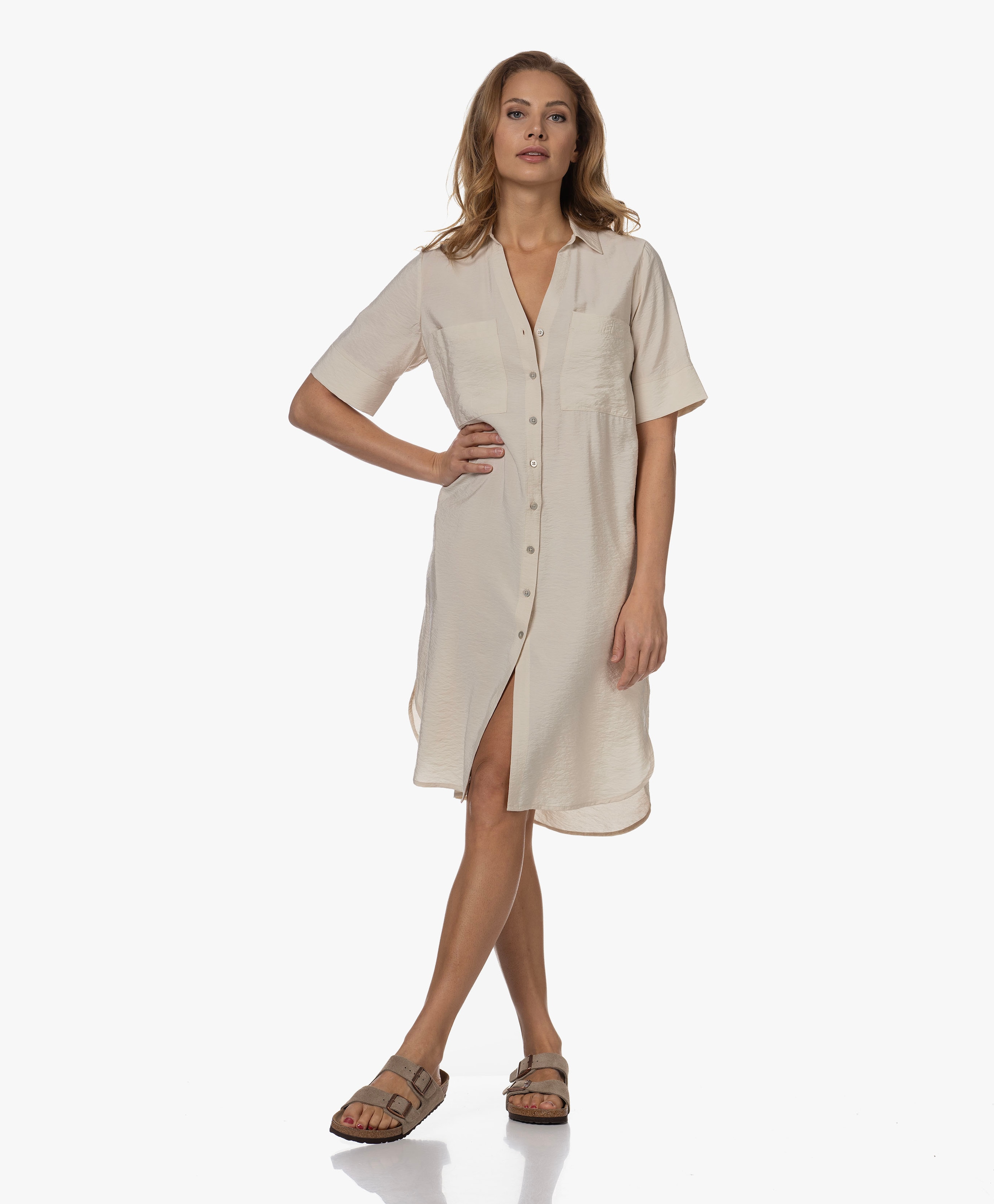 Gigi Crinkle Shirt Dress