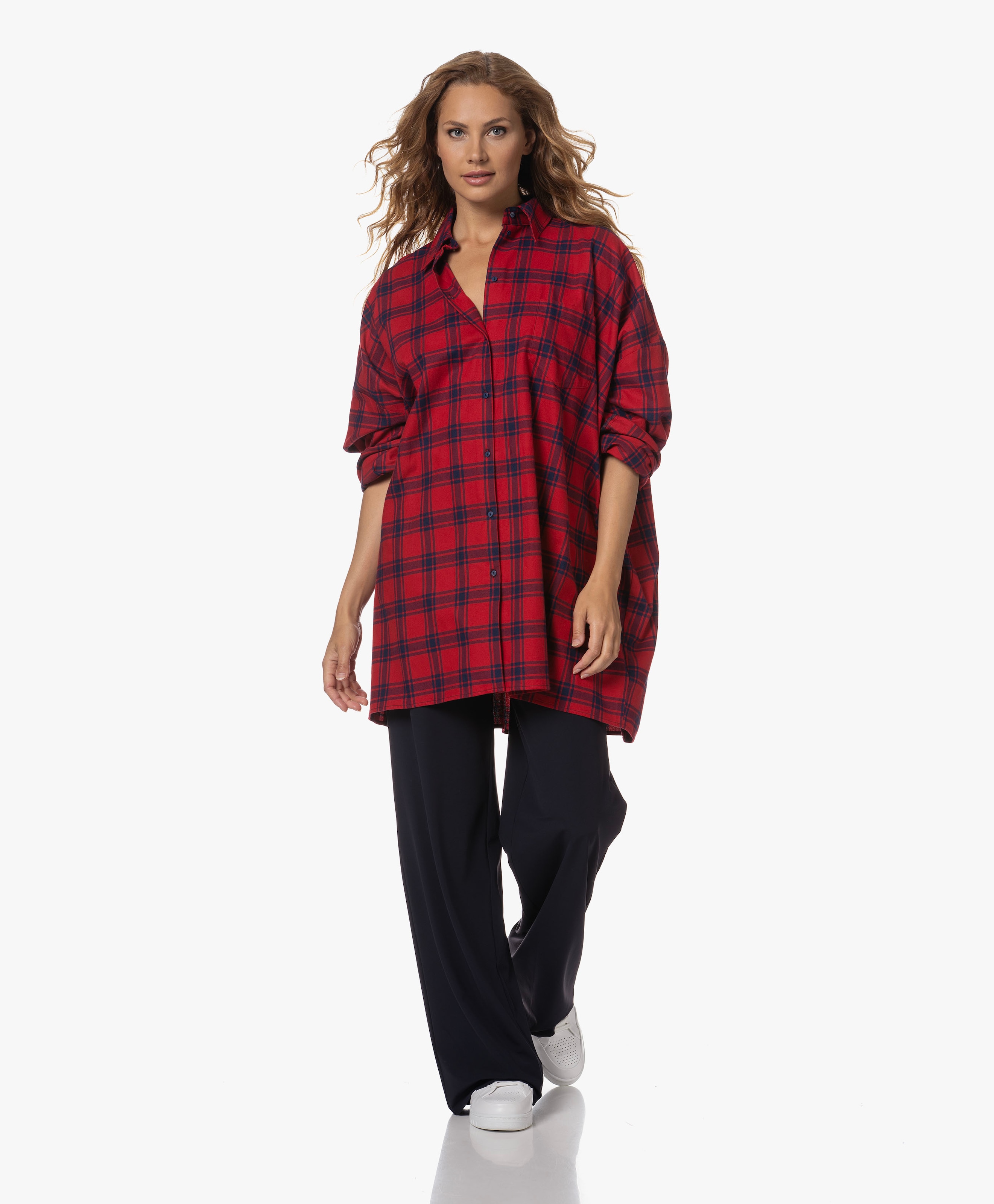 Akke Oversized Check Blouse