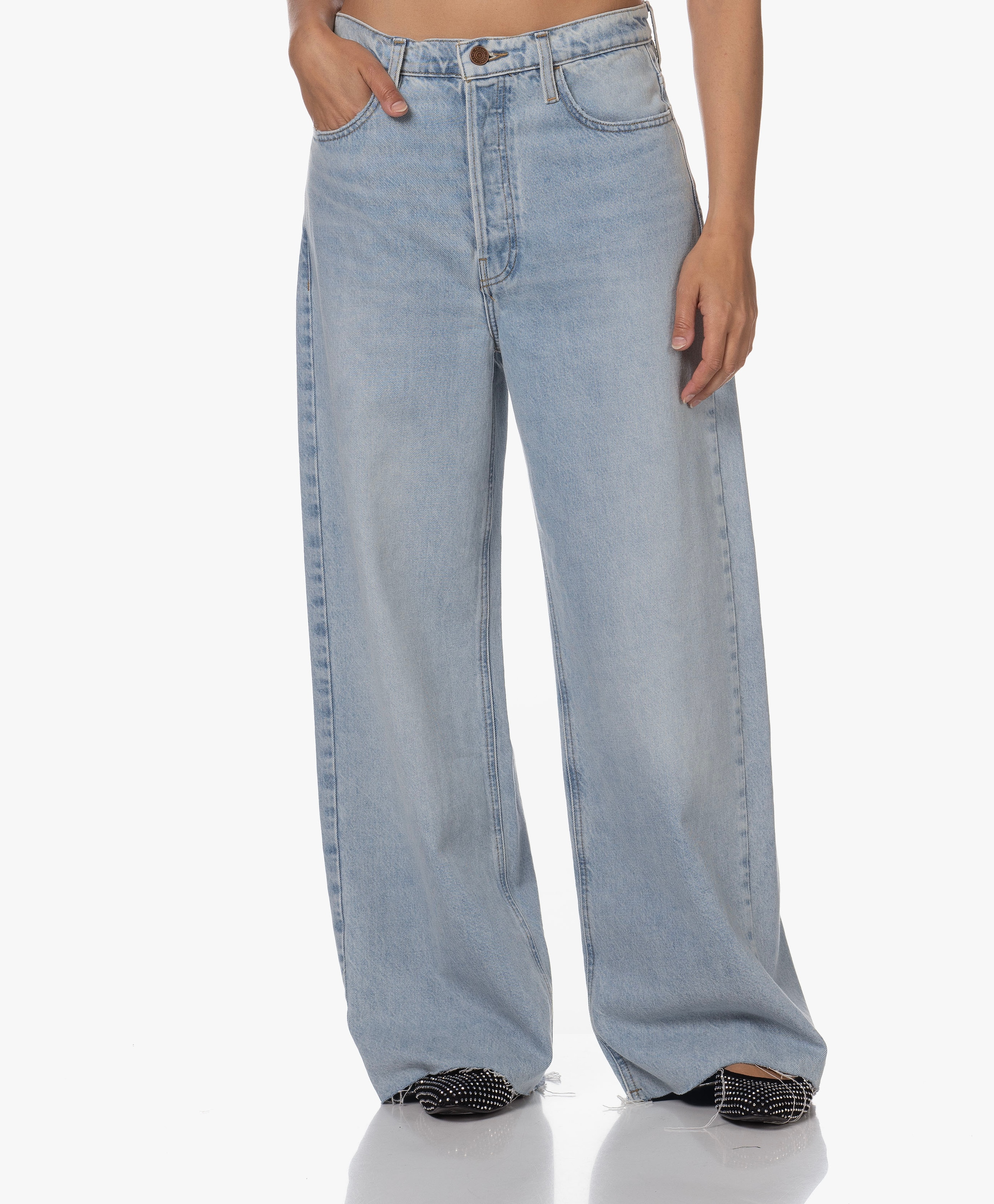 Le Low Baggy Wide Leg Raw After Jeans