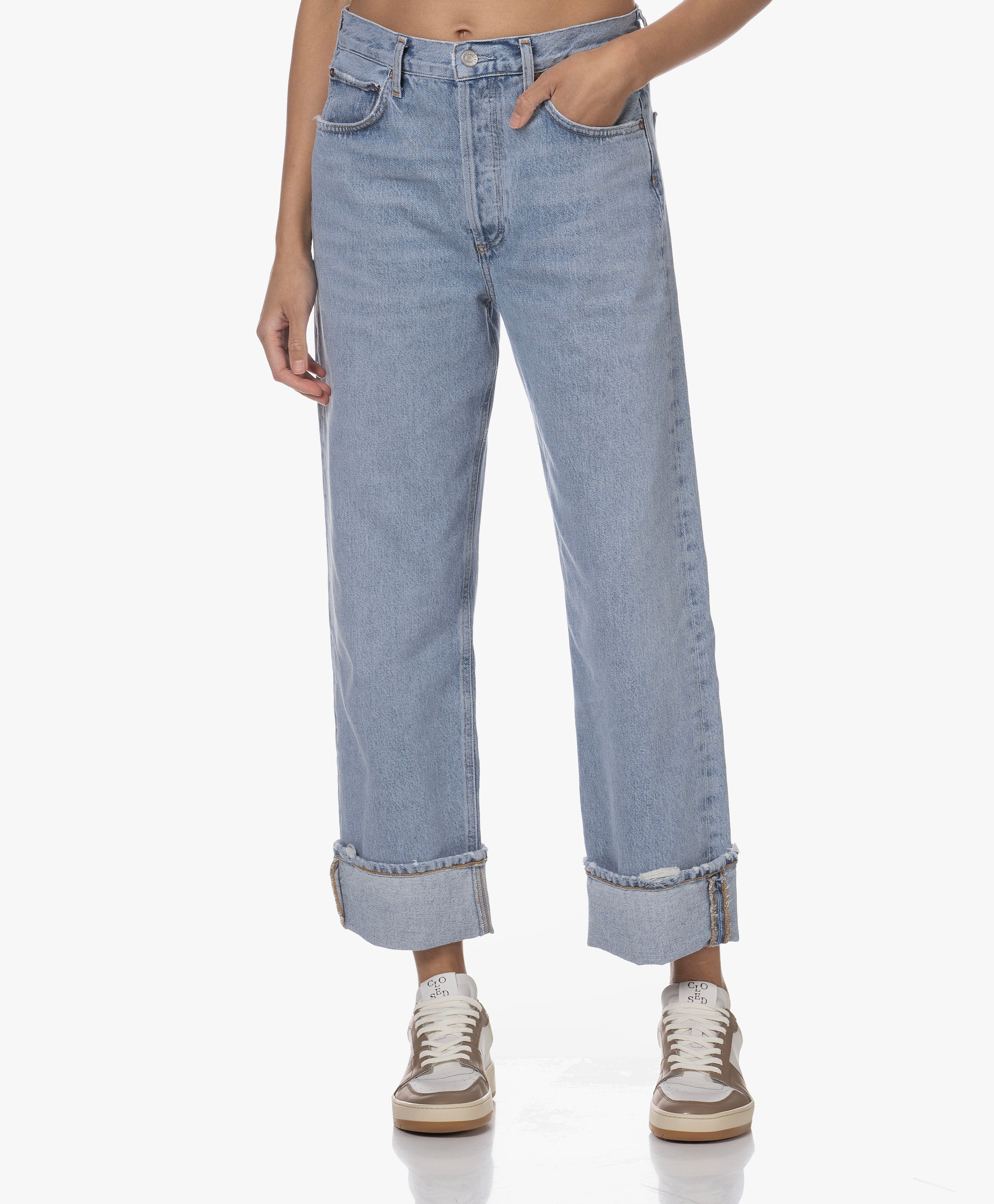 Fran Katoenen Non-stretch Straight Jeans