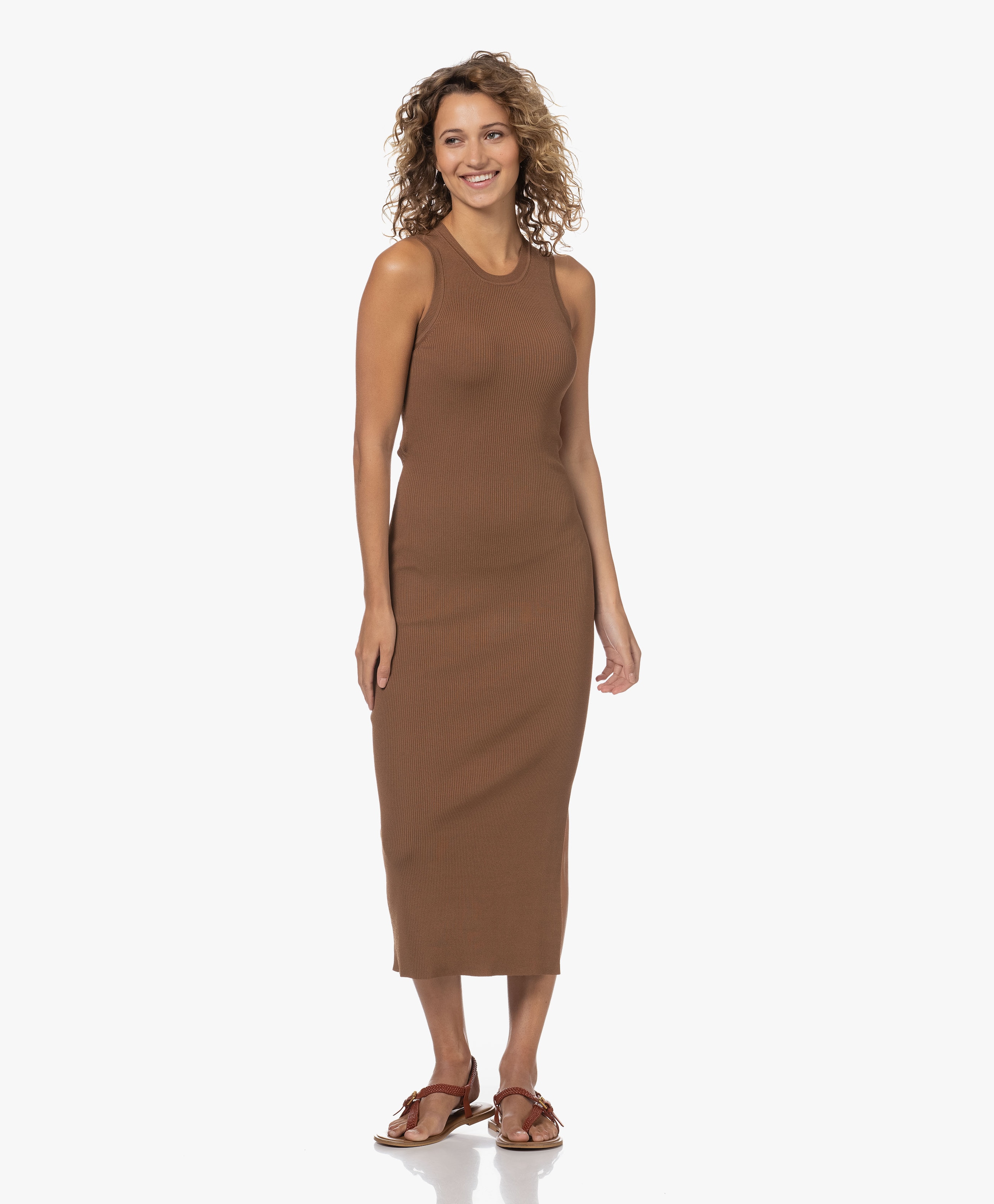 Syd Rib Jersey Jurk met Cut-out